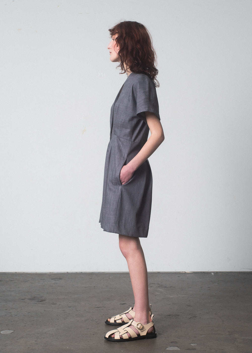 SAMPLE SALE - Emi Romper in Pebble Denim - SMALL