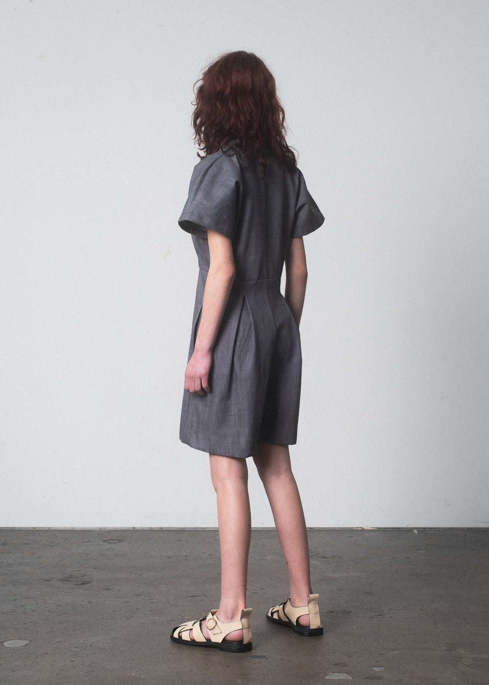 SAMPLE SALE - Emi Romper in Pebble Denim - SMALL