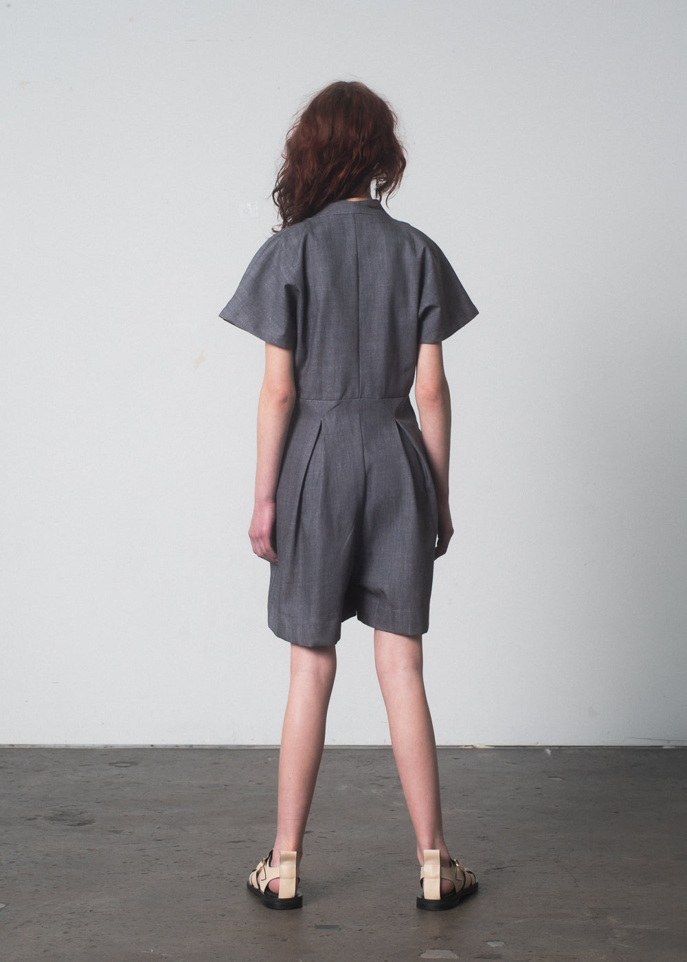 SAMPLE SALE - Emi Romper in Pebble Denim - SMALL