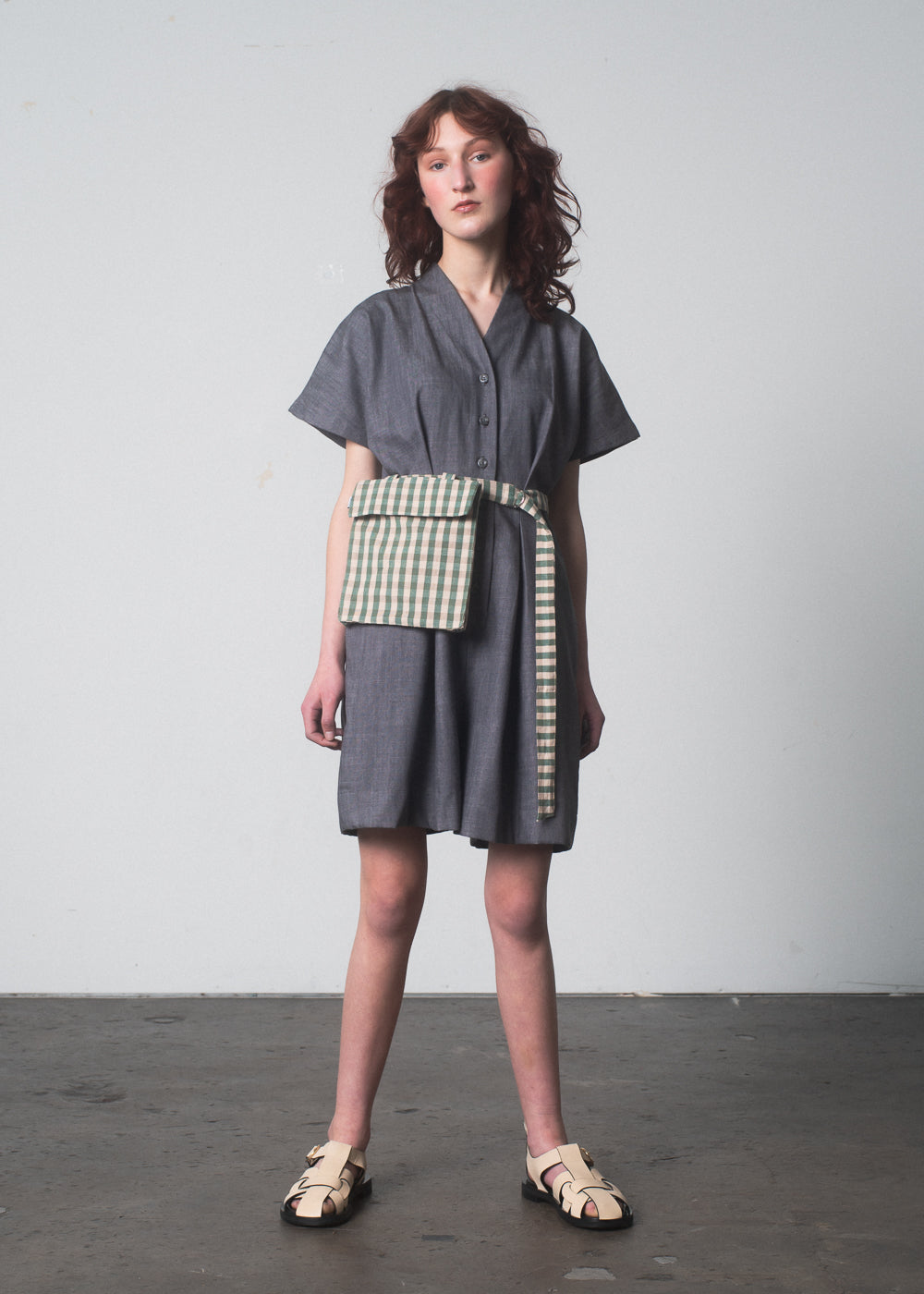SAMPLE SALE - Emi Romper in Pebble Denim - SMALL