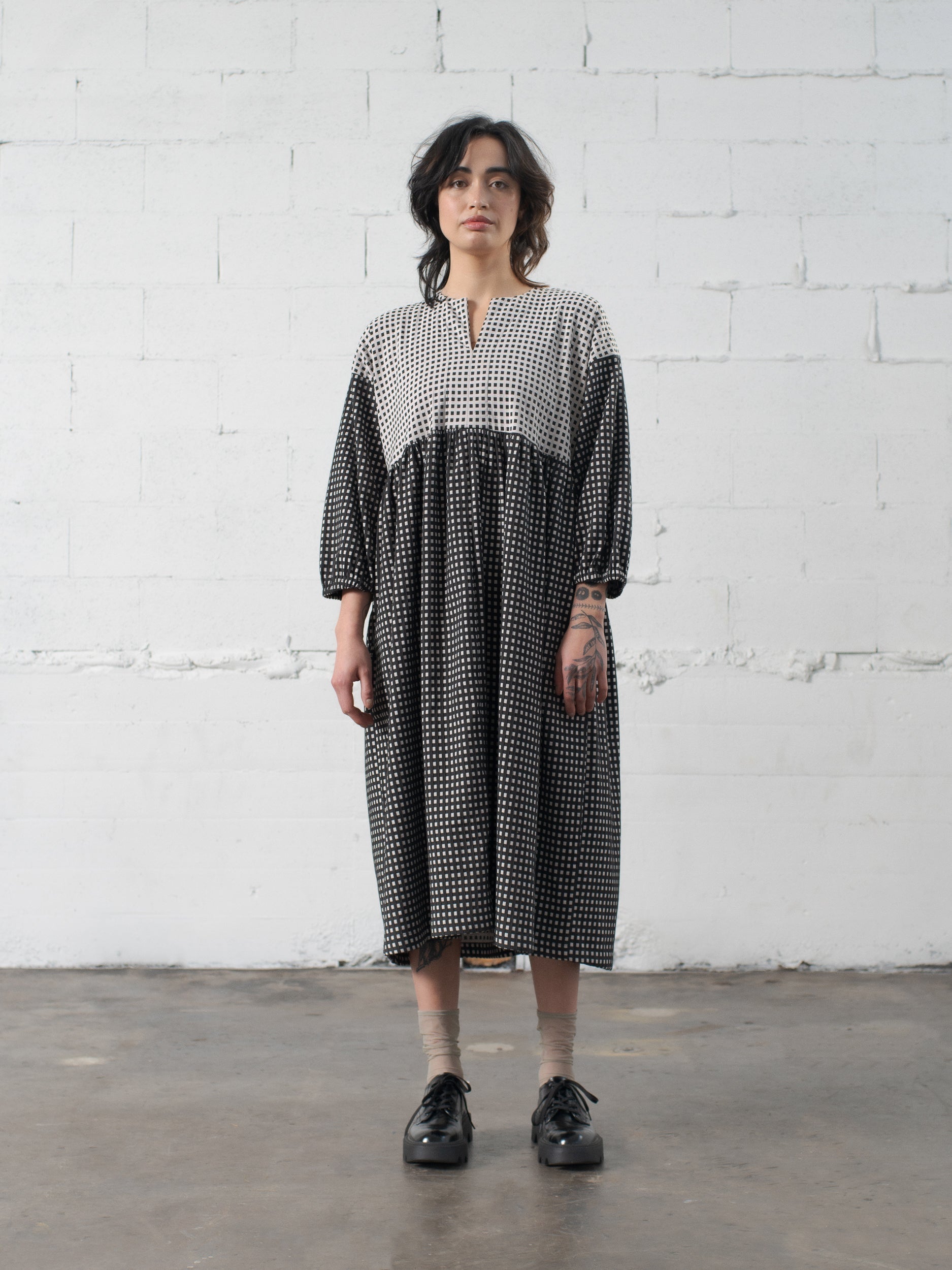SAMPLE SALE - Calista Dress in Grid - S/M