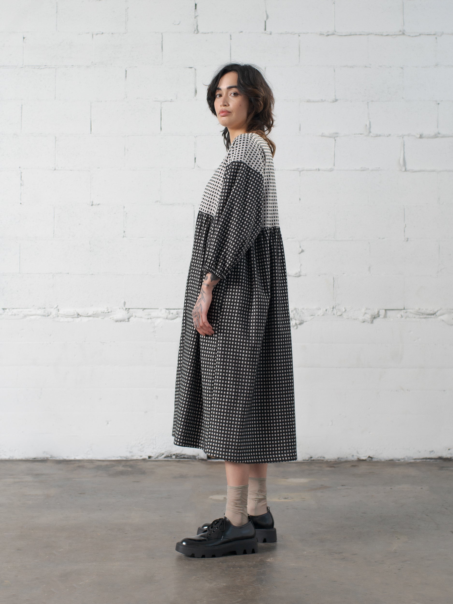 SAMPLE SALE - Calista Dress in Grid - S/M
