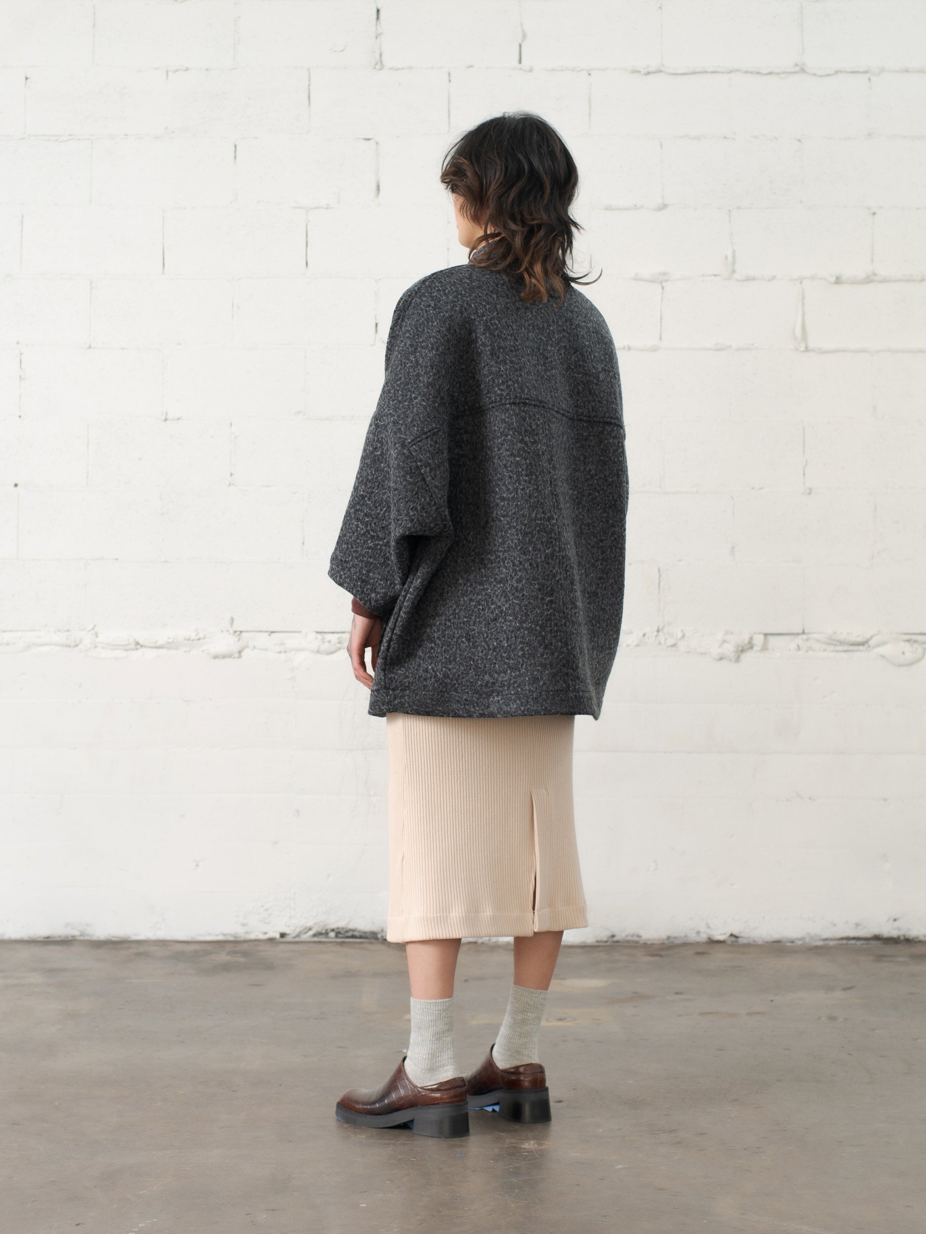 SAMPLE SALE - Cocoon Coat in Charcoal - STANDARD