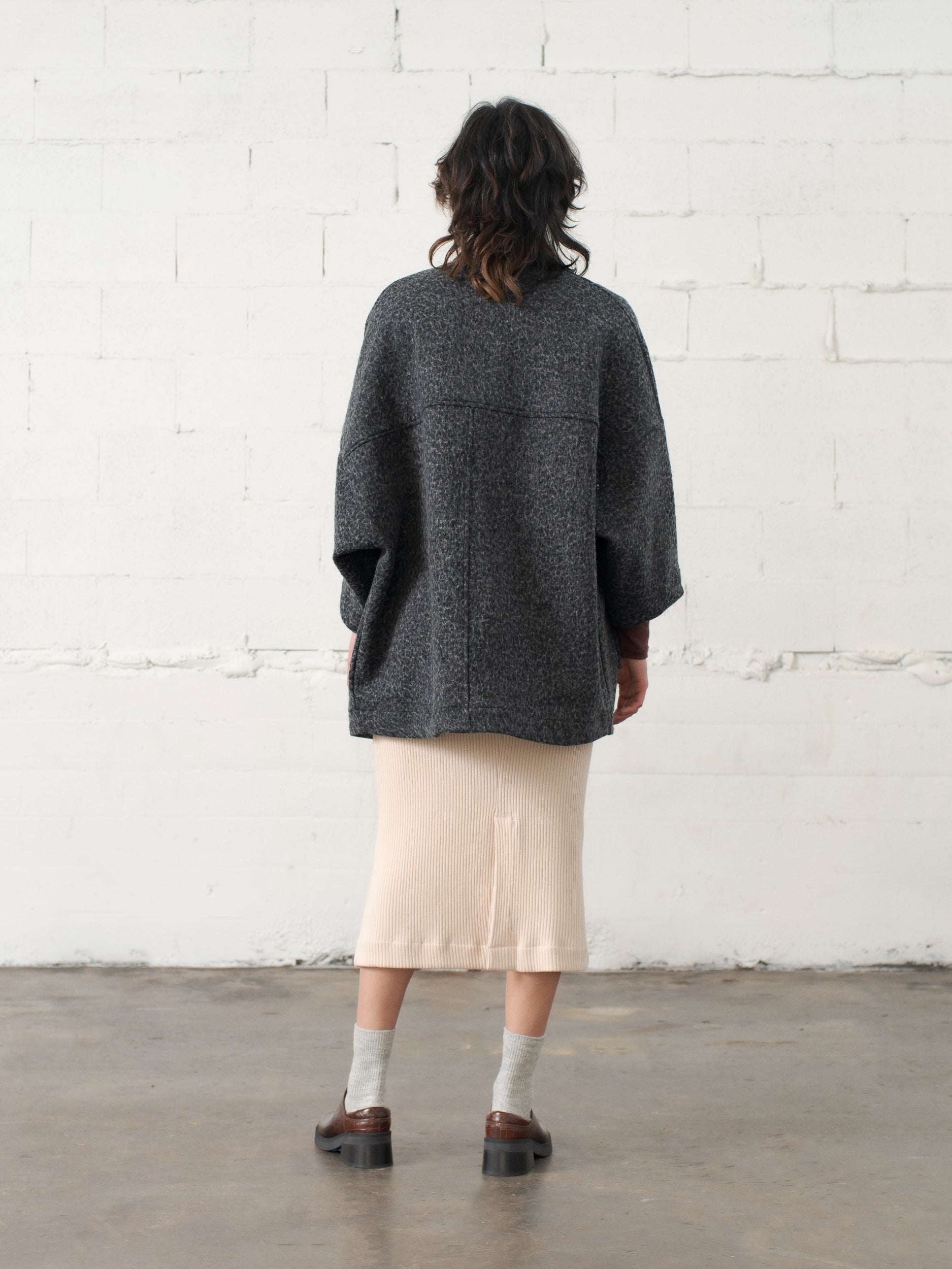 SAMPLE SALE - Cocoon Coat in Charcoal - STANDARD