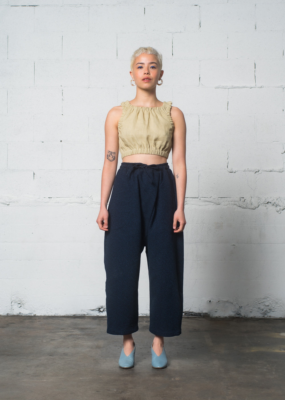SAMPLE SALE - Nuria Pant in Denim Jacquard - XL / PETITE