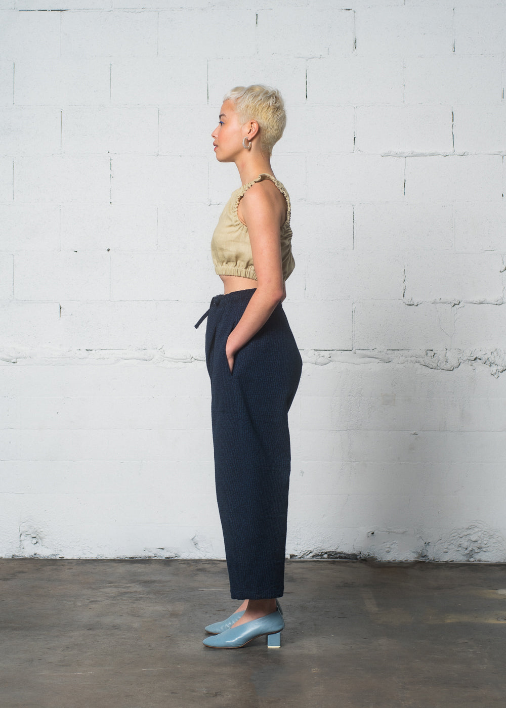SAMPLE SALE - Nuria Pant in Denim Jacquard - XL / PETITE
