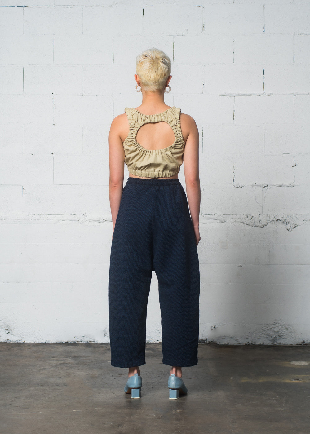 SAMPLE SALE - Nuria Pant in Denim Jacquard - XL / PETITE