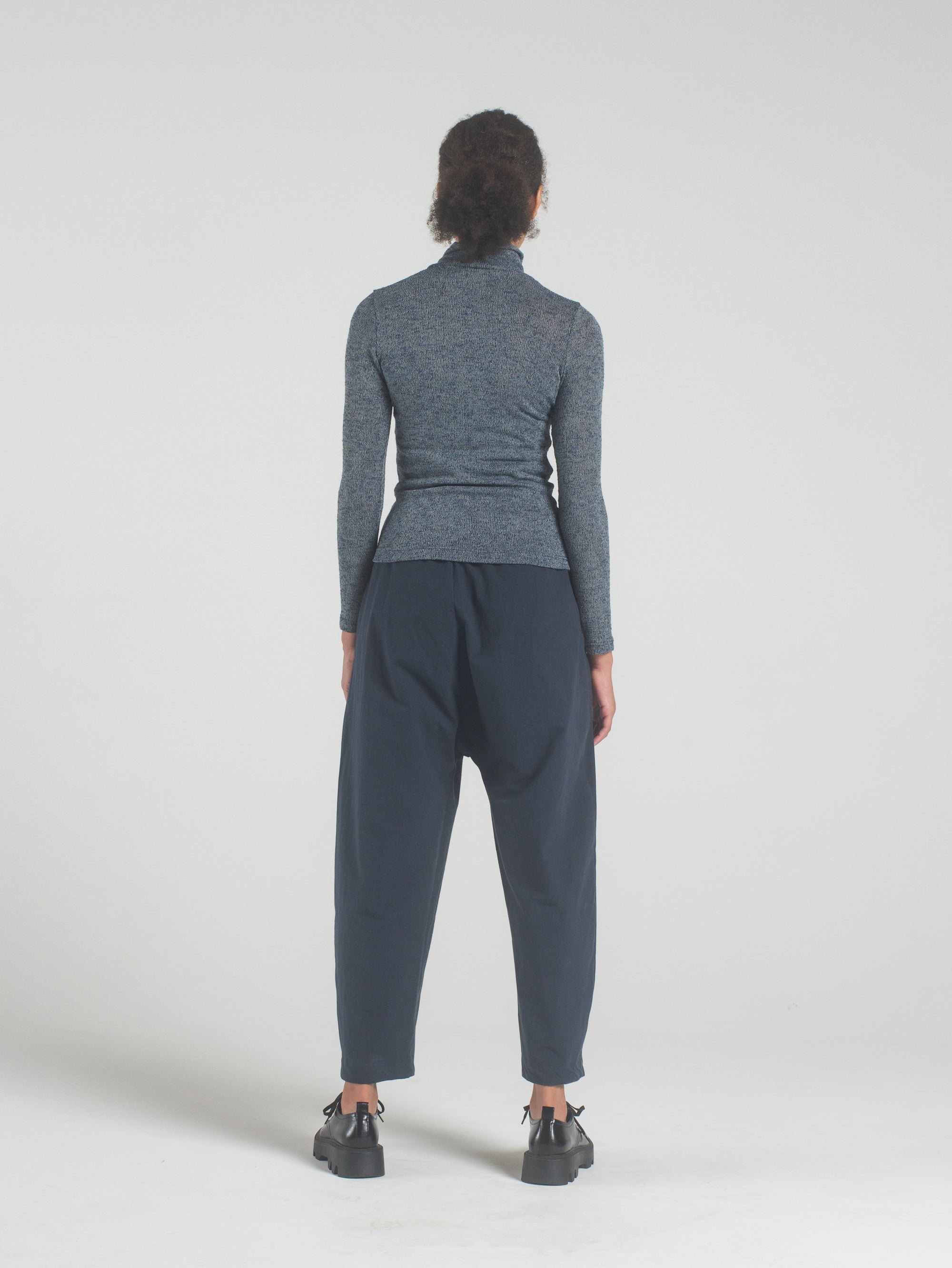 SAMPLE SALE - Delfina Turtleneck in Blue Marl - SMALL
