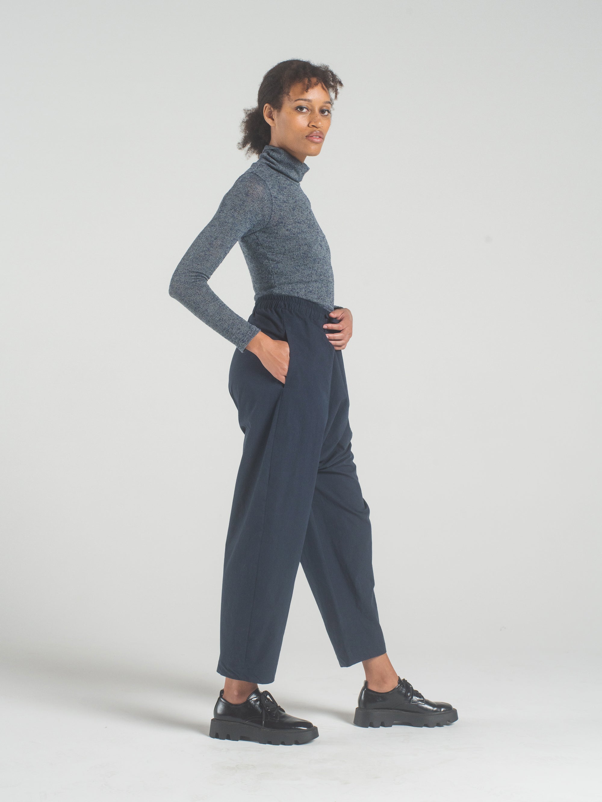 SAMPLE SALE - Nuria Pant in Navy - SMALL / STANDARD