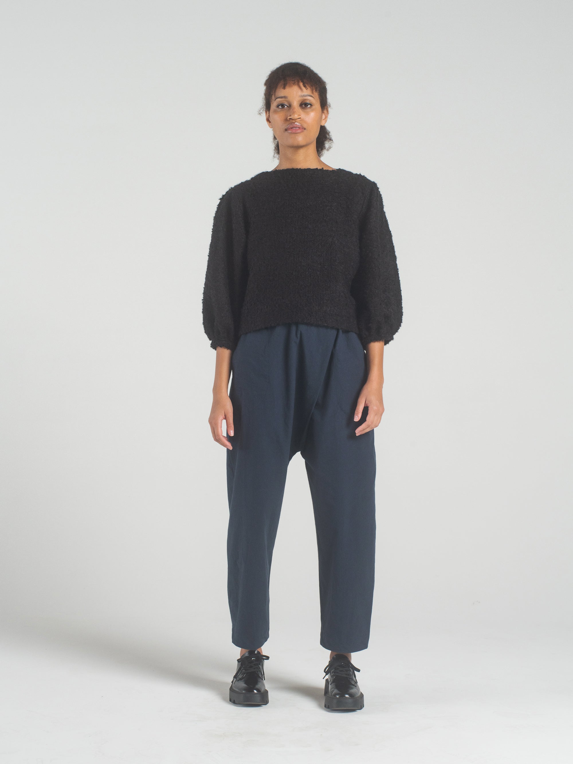 SAMPLE SALE - Dasha Sweater in Black Boucle - SMALL