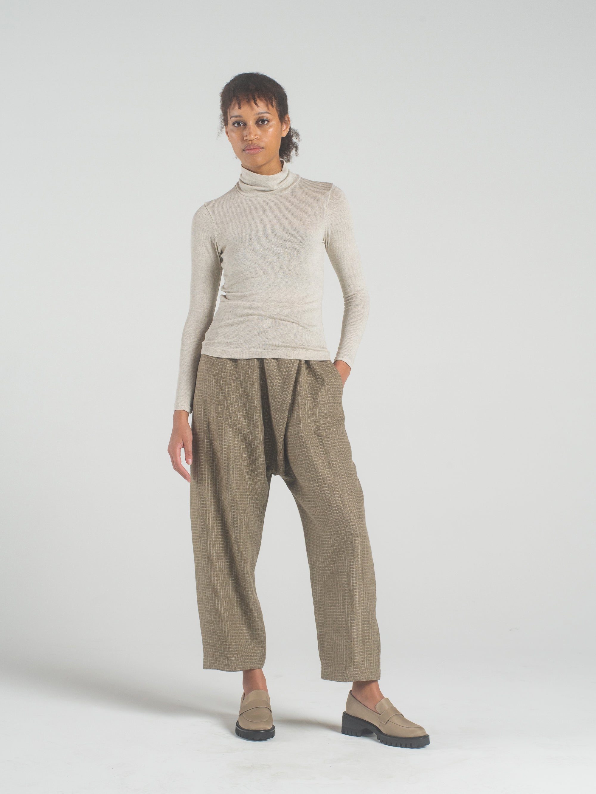 SAMPLE SALE - Delfina Turtleneck in Oyster Knit - SMALL