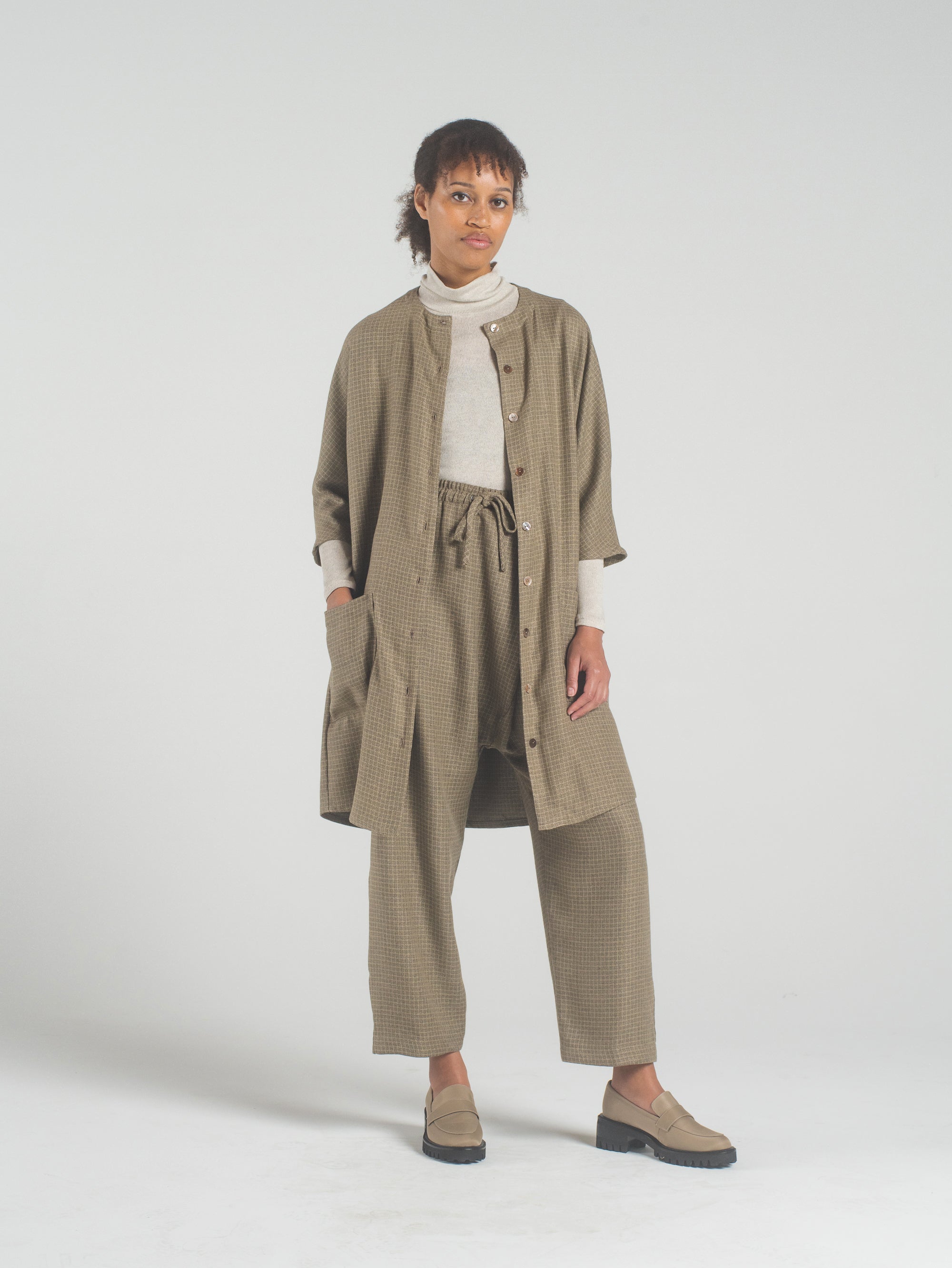 SAMPLE SALE - Hilma Tunic in Camel Check - SMALL