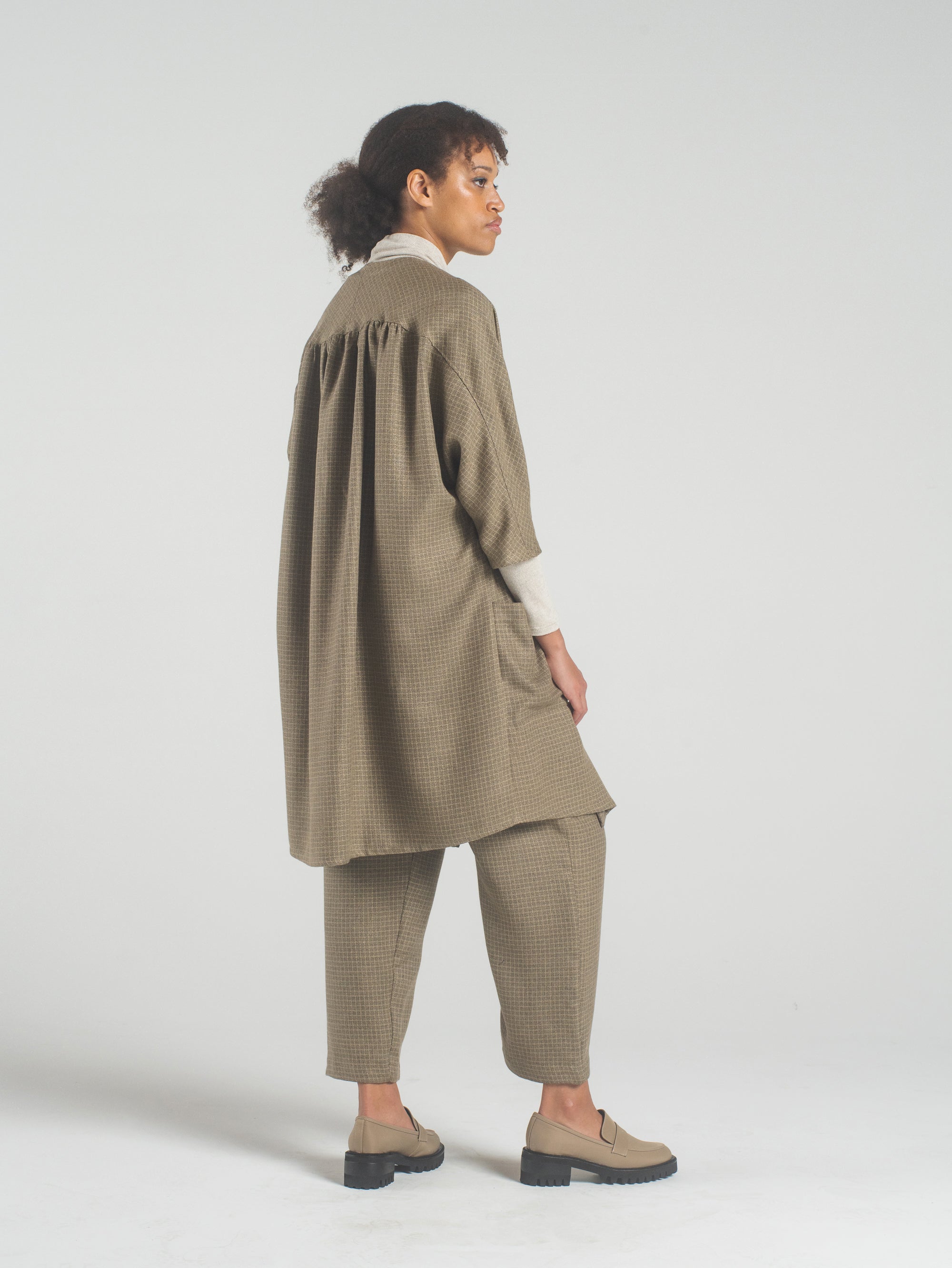 SAMPLE SALE - Hilma Tunic in Camel Check - SMALL