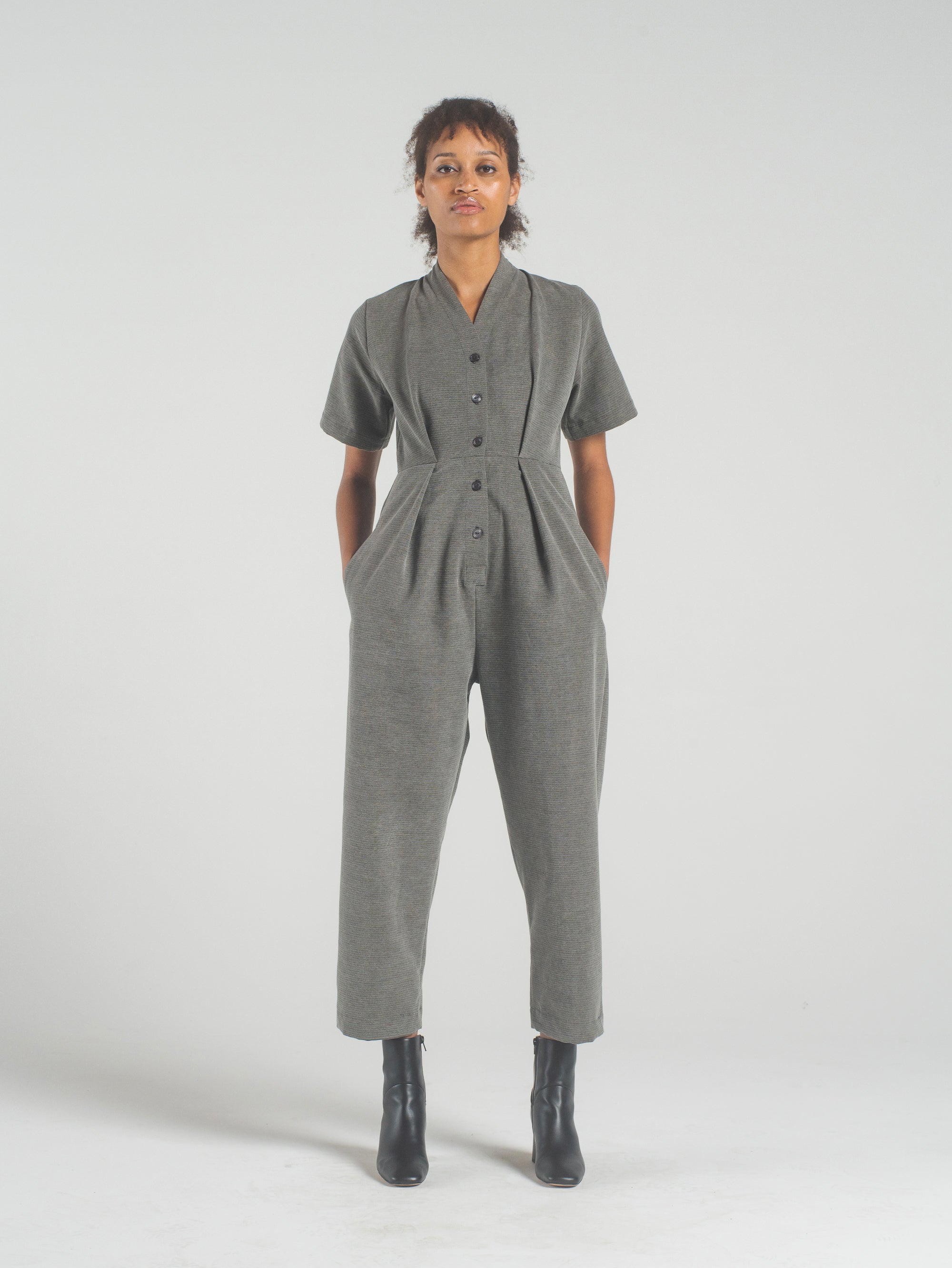 SAMPLE SALE - Emi Jumpsuit in Graphite - SMALL