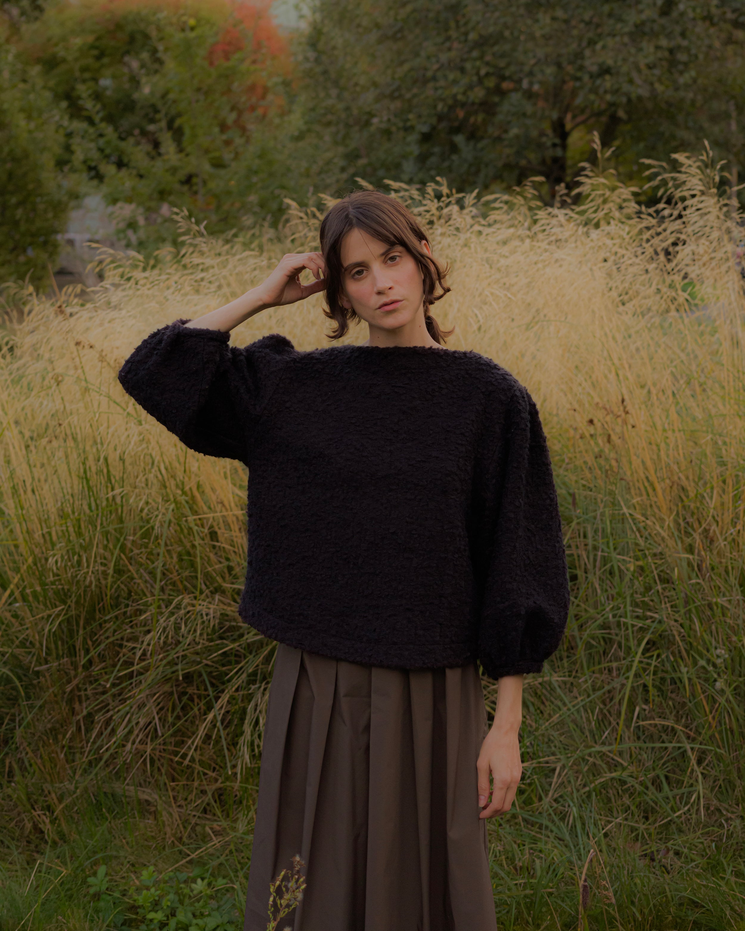 SAMPLE SALE - Dasha Sweater in Black Boucle - SMALL