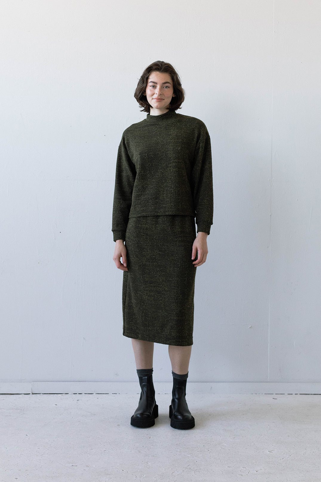 Bryn Skirt in Moss Marl