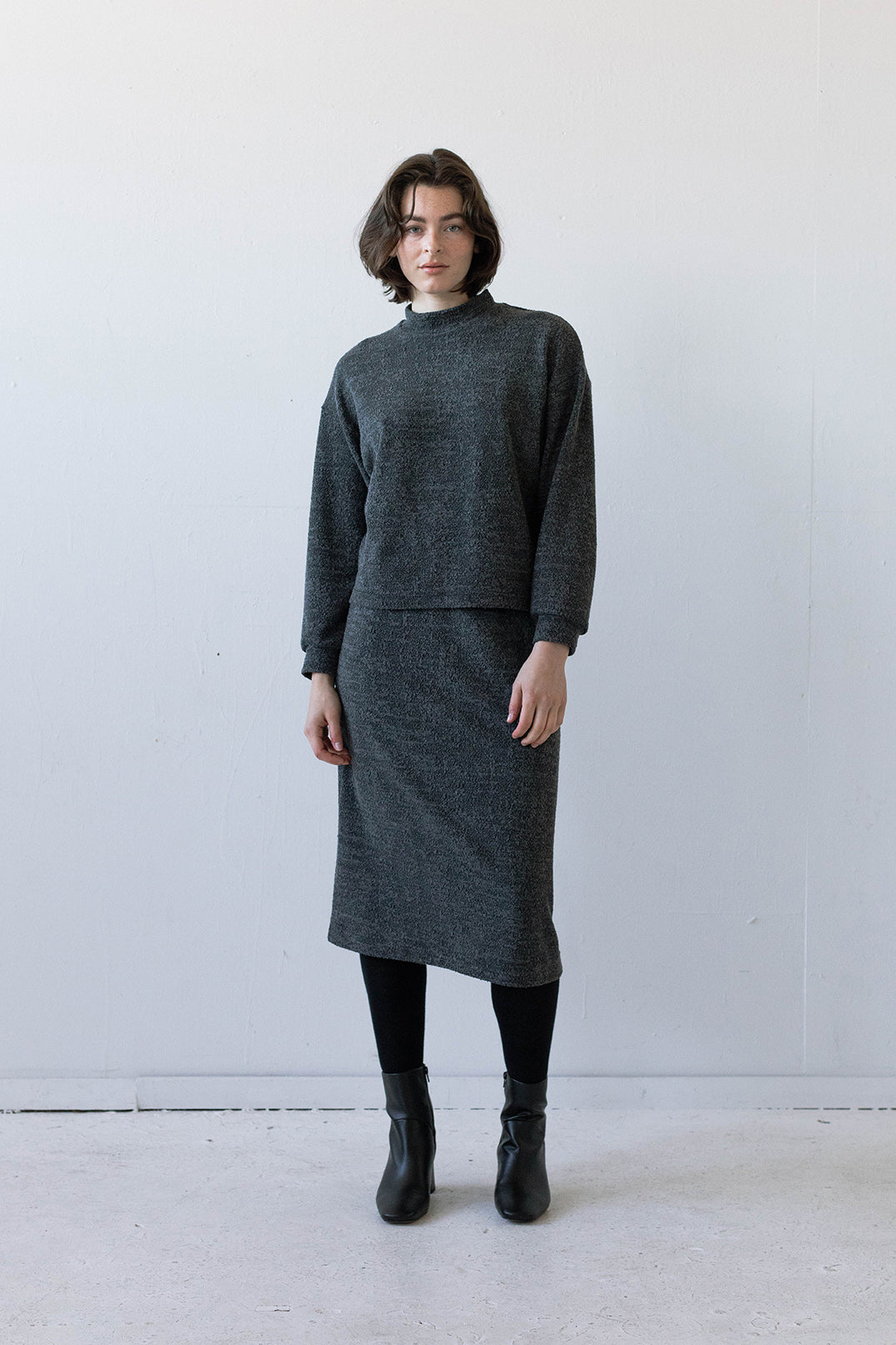 Bryn Skirt in Charcoal Marl