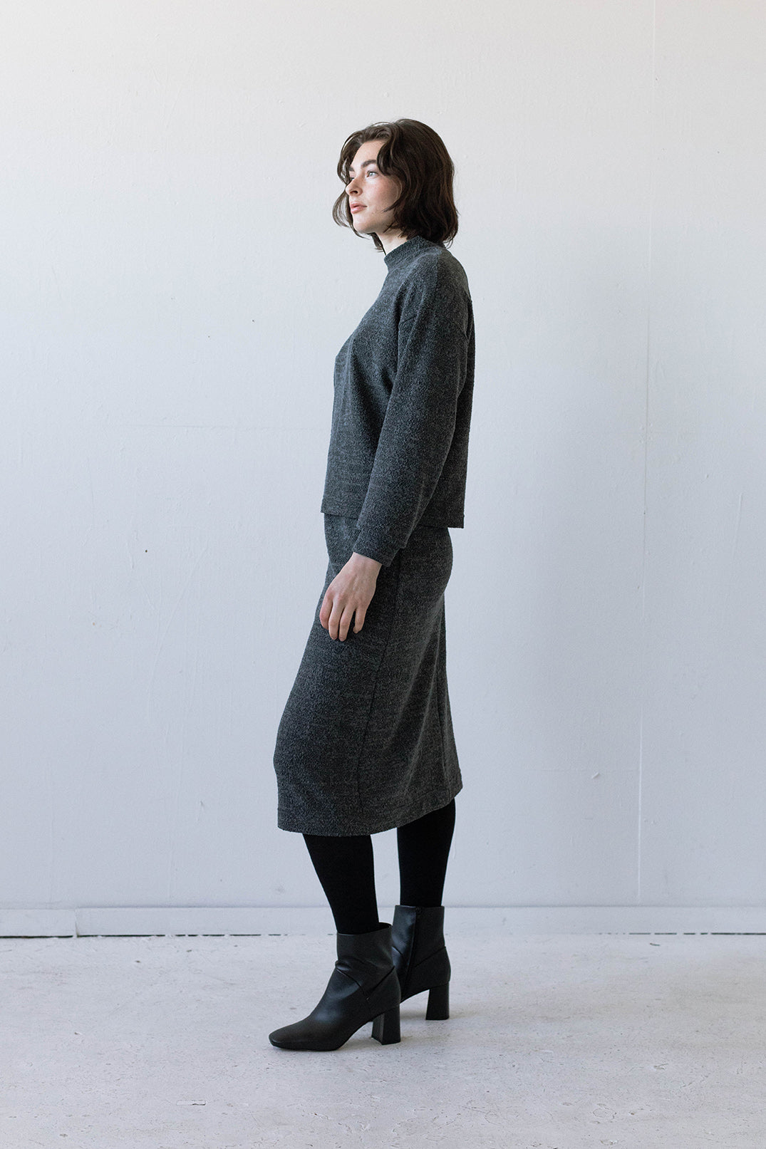 Bryn Skirt in Charcoal Marl