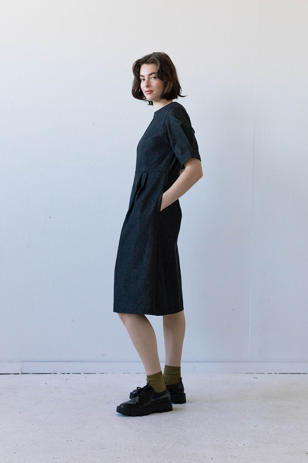 Milou Dress in Black Denim