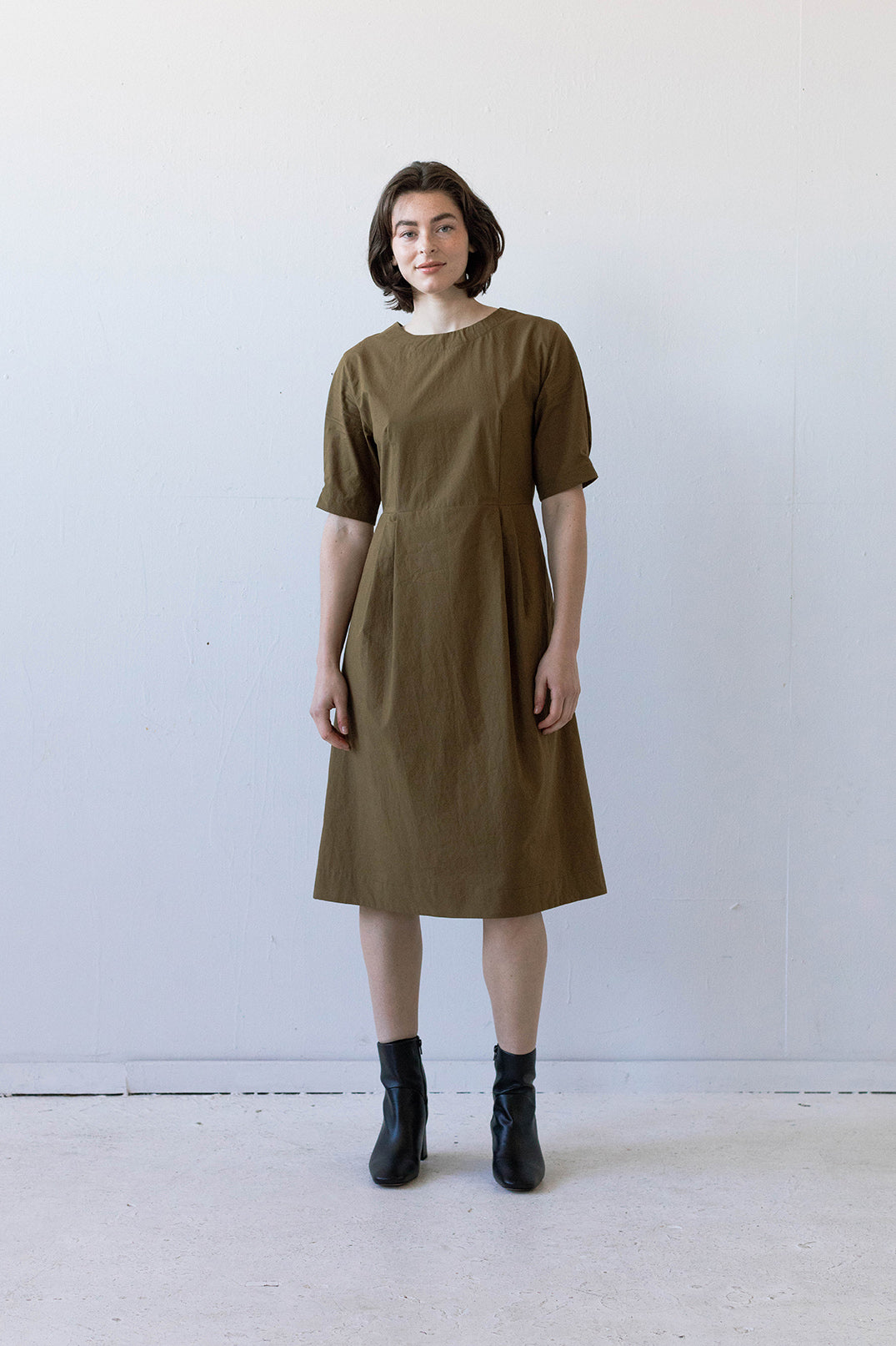 Milou Dress in Sepia Poplin