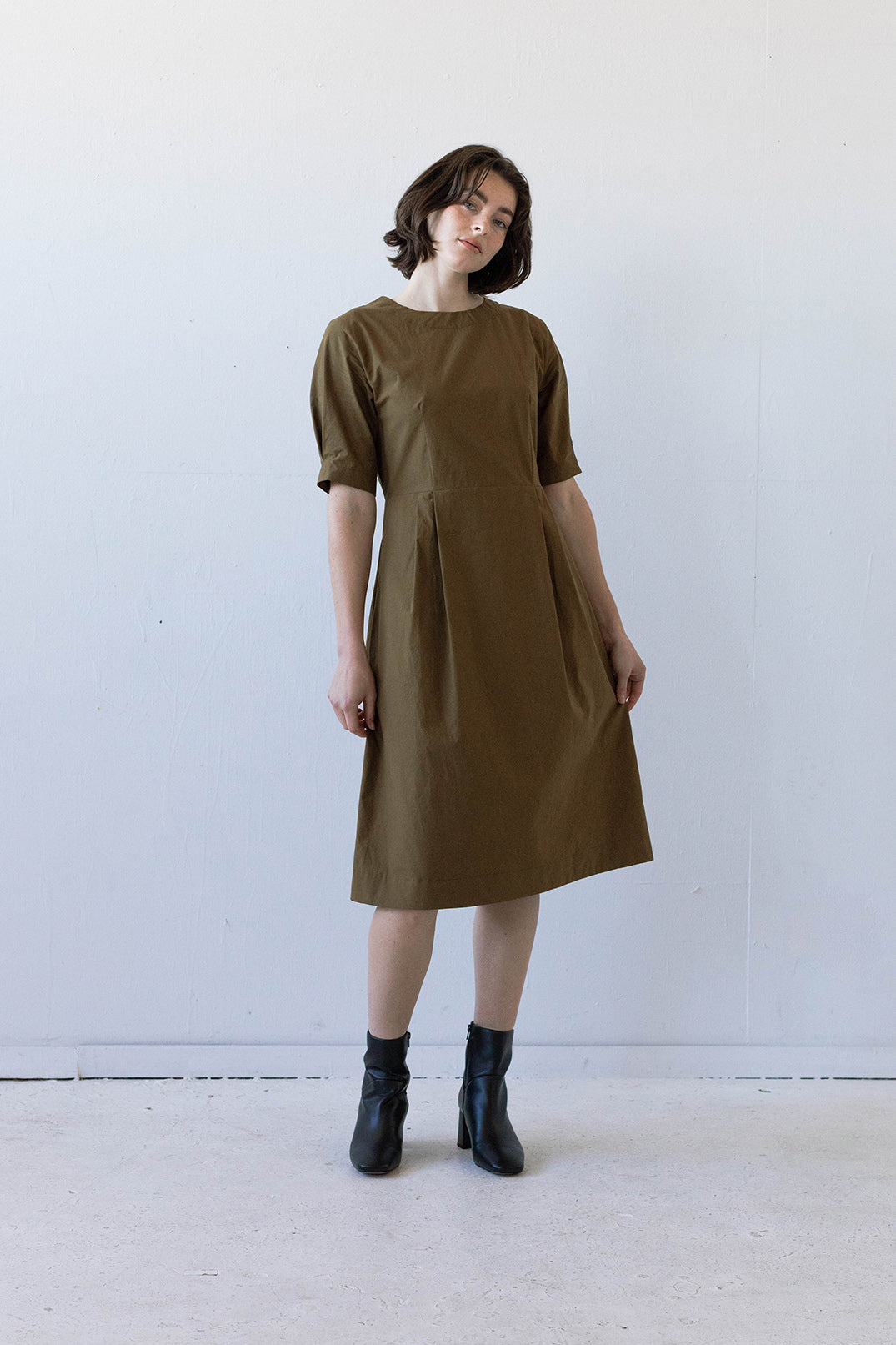 Milou Dress in Sepia Poplin