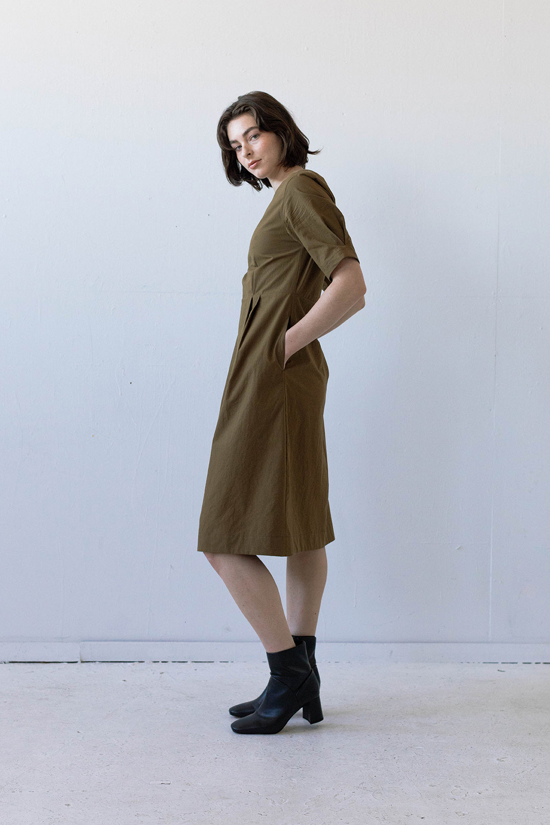 Milou Dress in Sepia Poplin