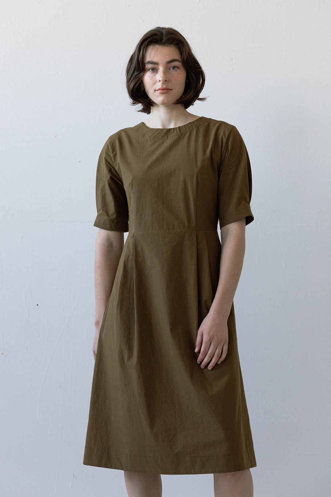 Milou Dress in Sepia Poplin