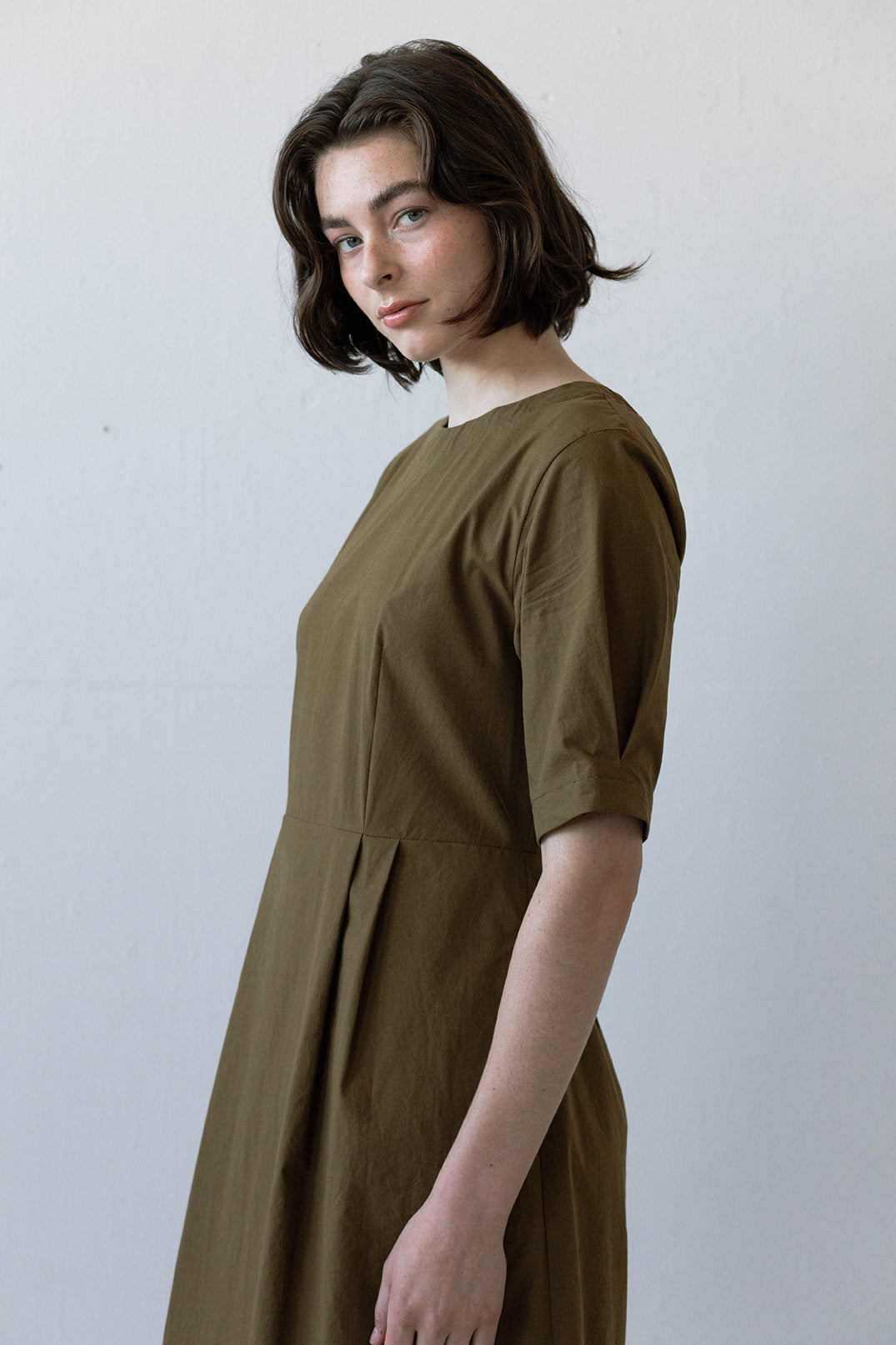 Milou Dress in Sepia Poplin