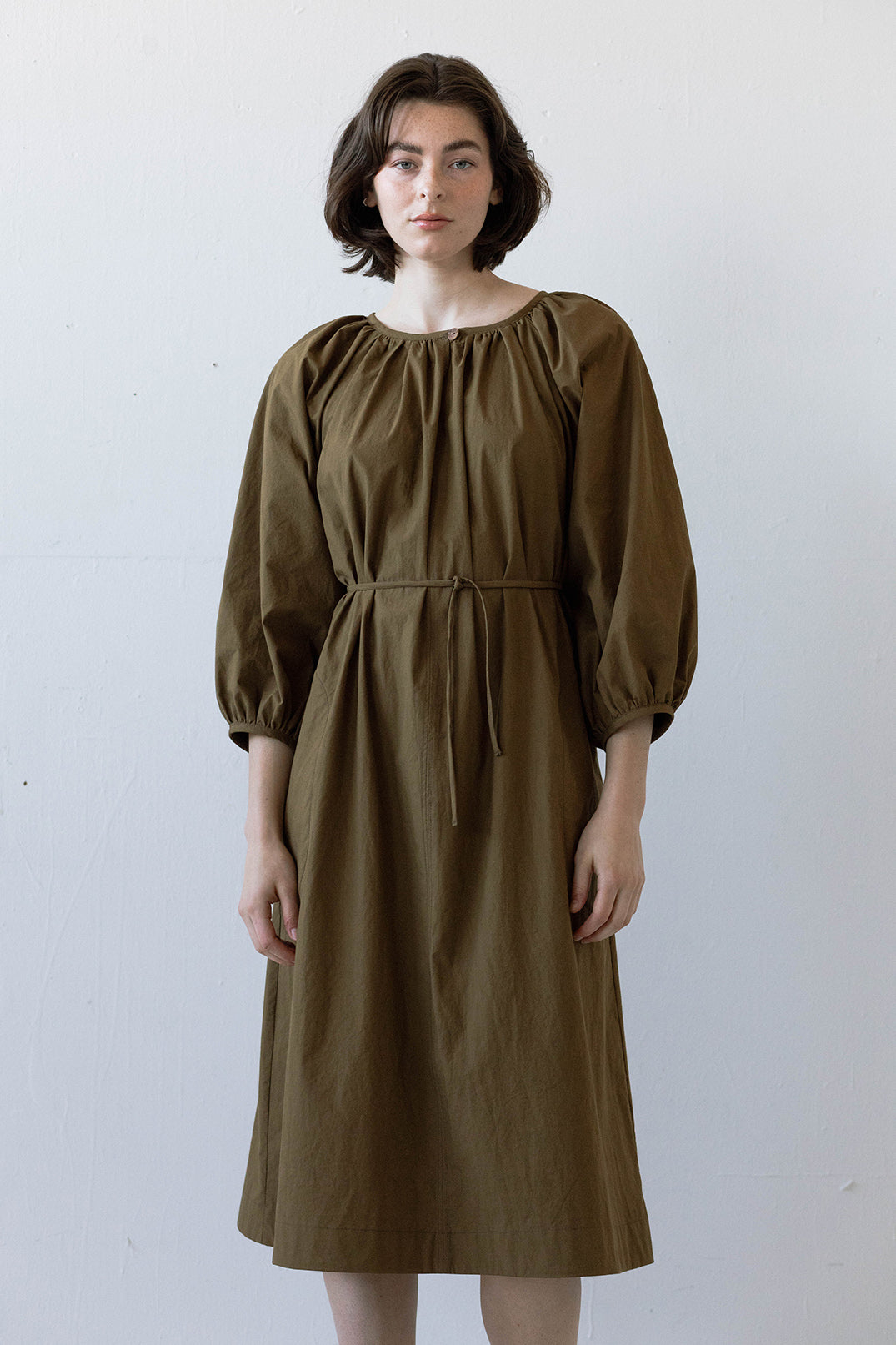 Prisca Dress in Sepia Poplin