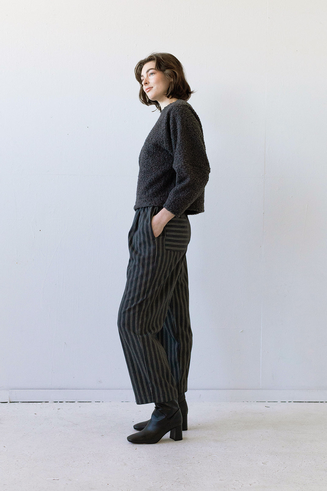 Winn Pant in Charcoal Pinstripe