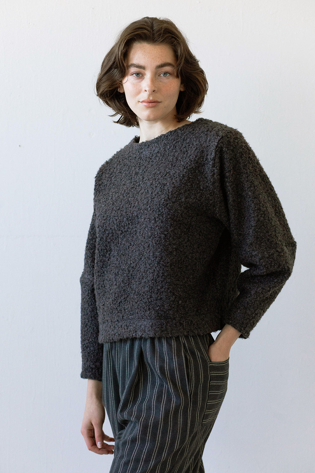 Sacha Sweater in Graphite Boucle