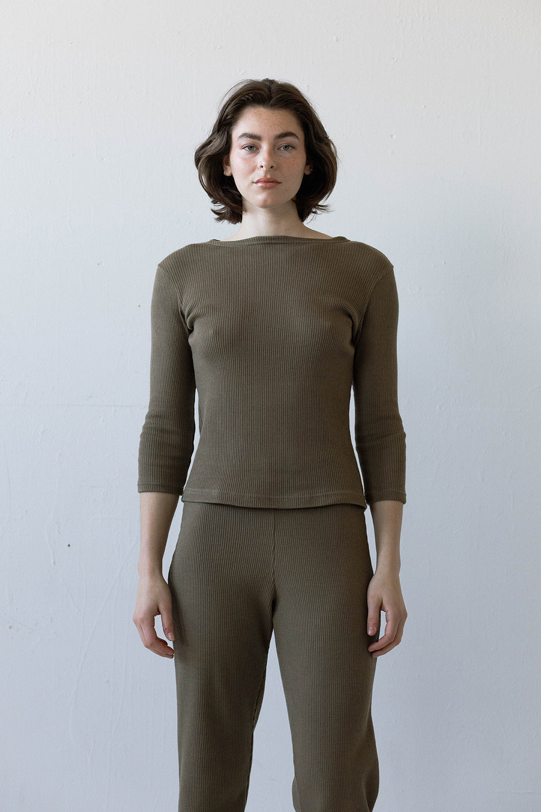 Elio Tee in Camel Rib Knit
