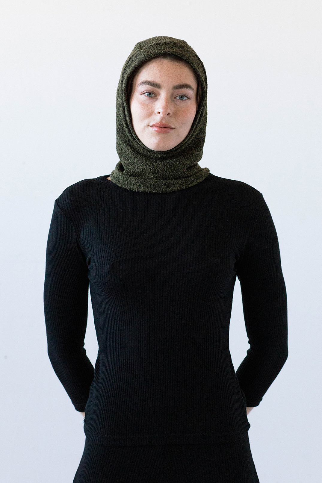 Lumi Balaclava in Moss Marl