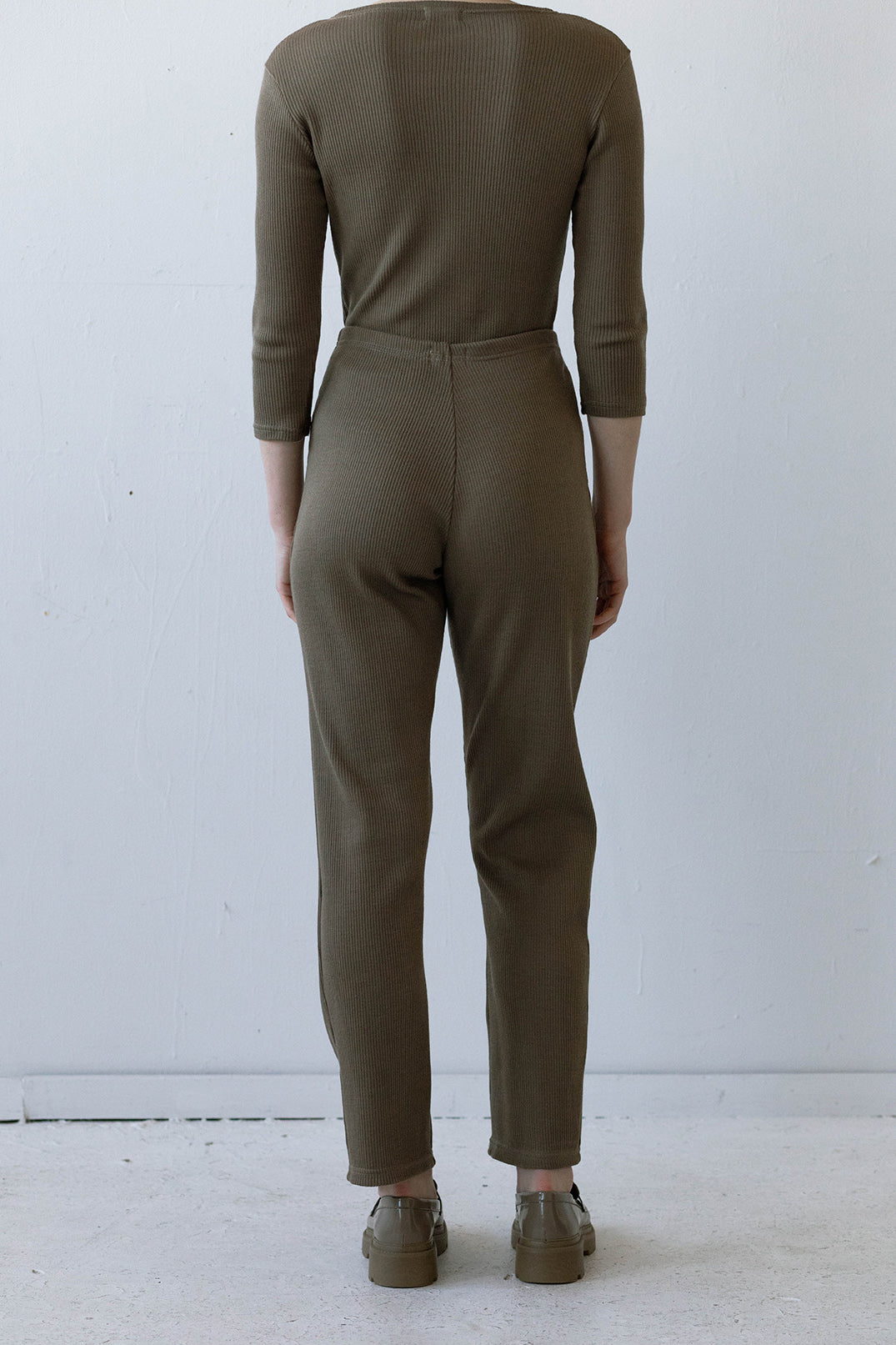 Elio Lounge Pant in Camel Rib Knit