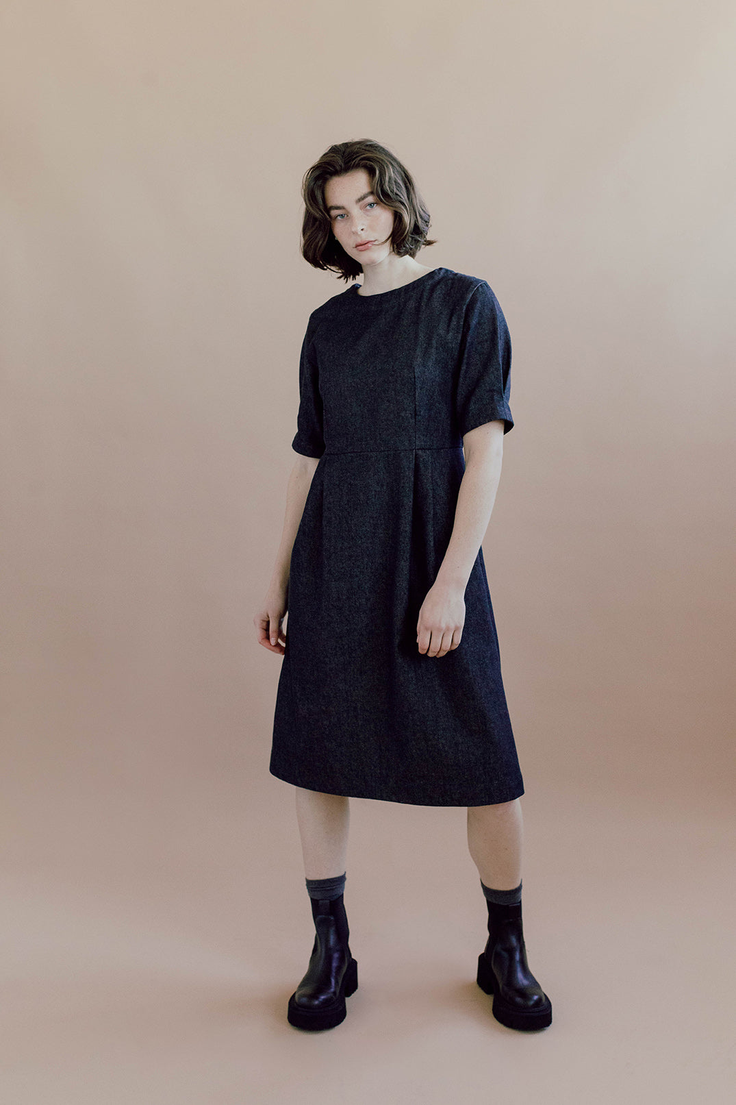 Milou Dress in Black Denim