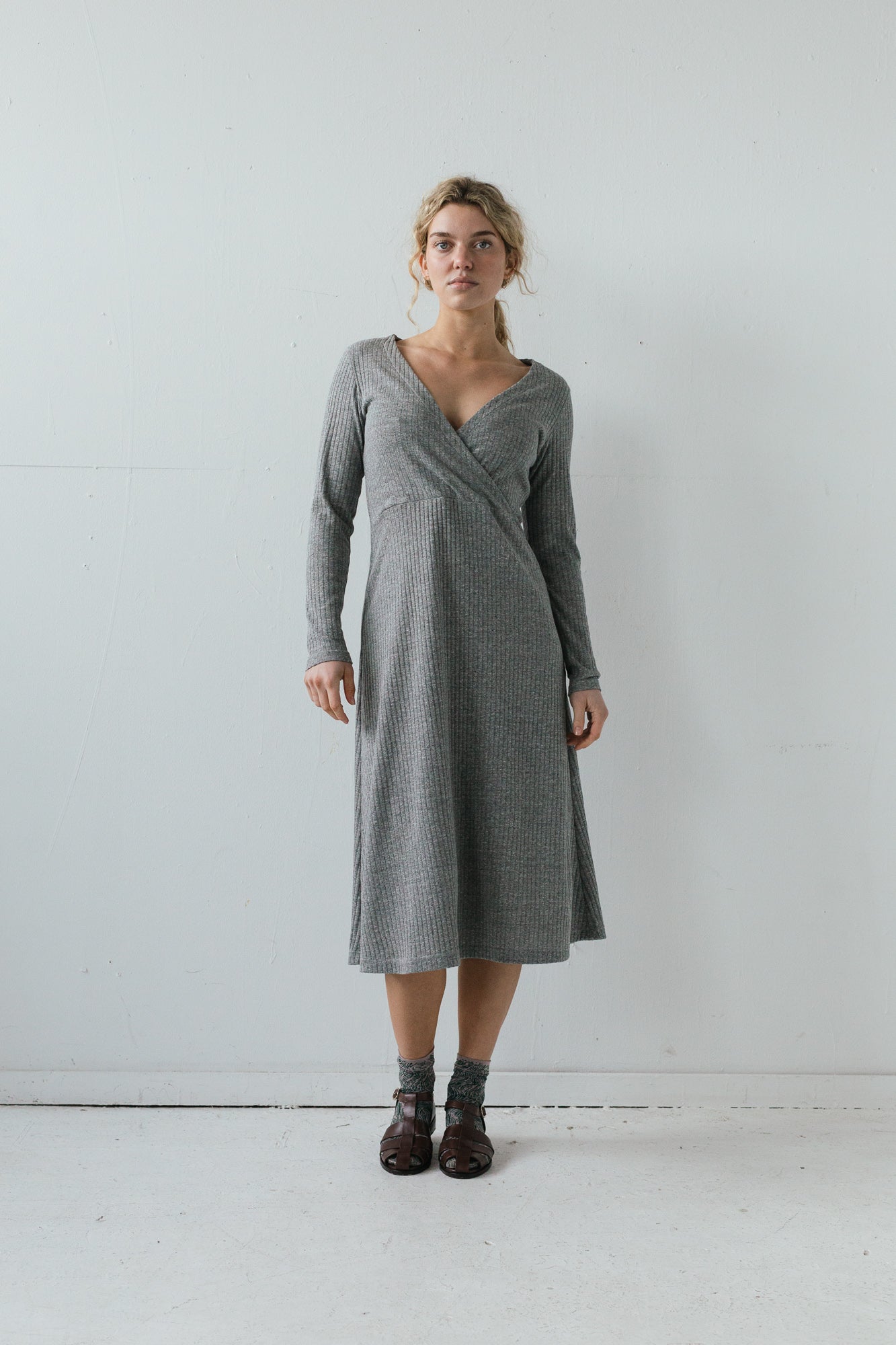 SAMPLE SALE - Nori Dress in Heather Gray Rib