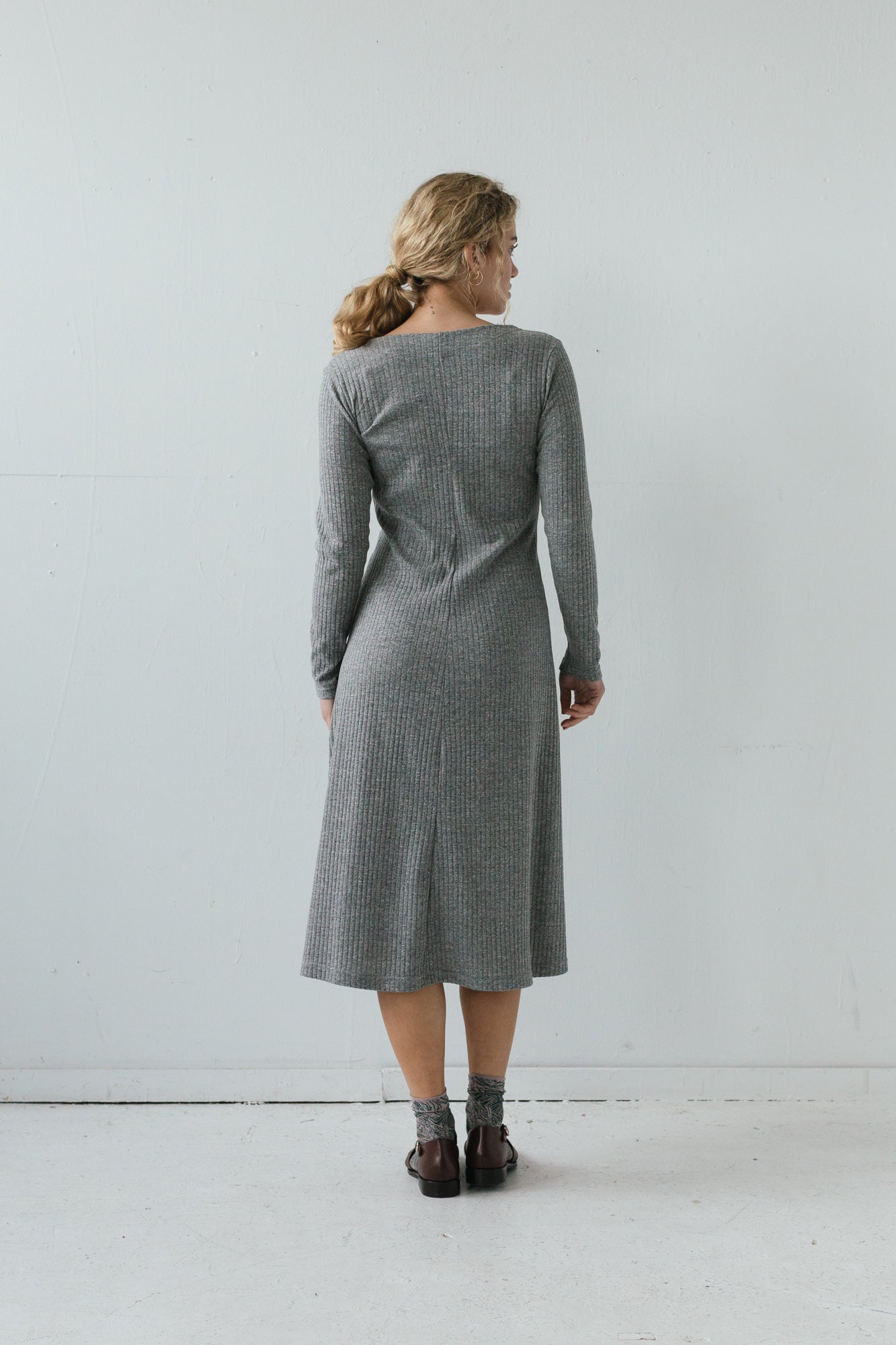 SAMPLE SALE - Nori Dress in Heather Gray Rib