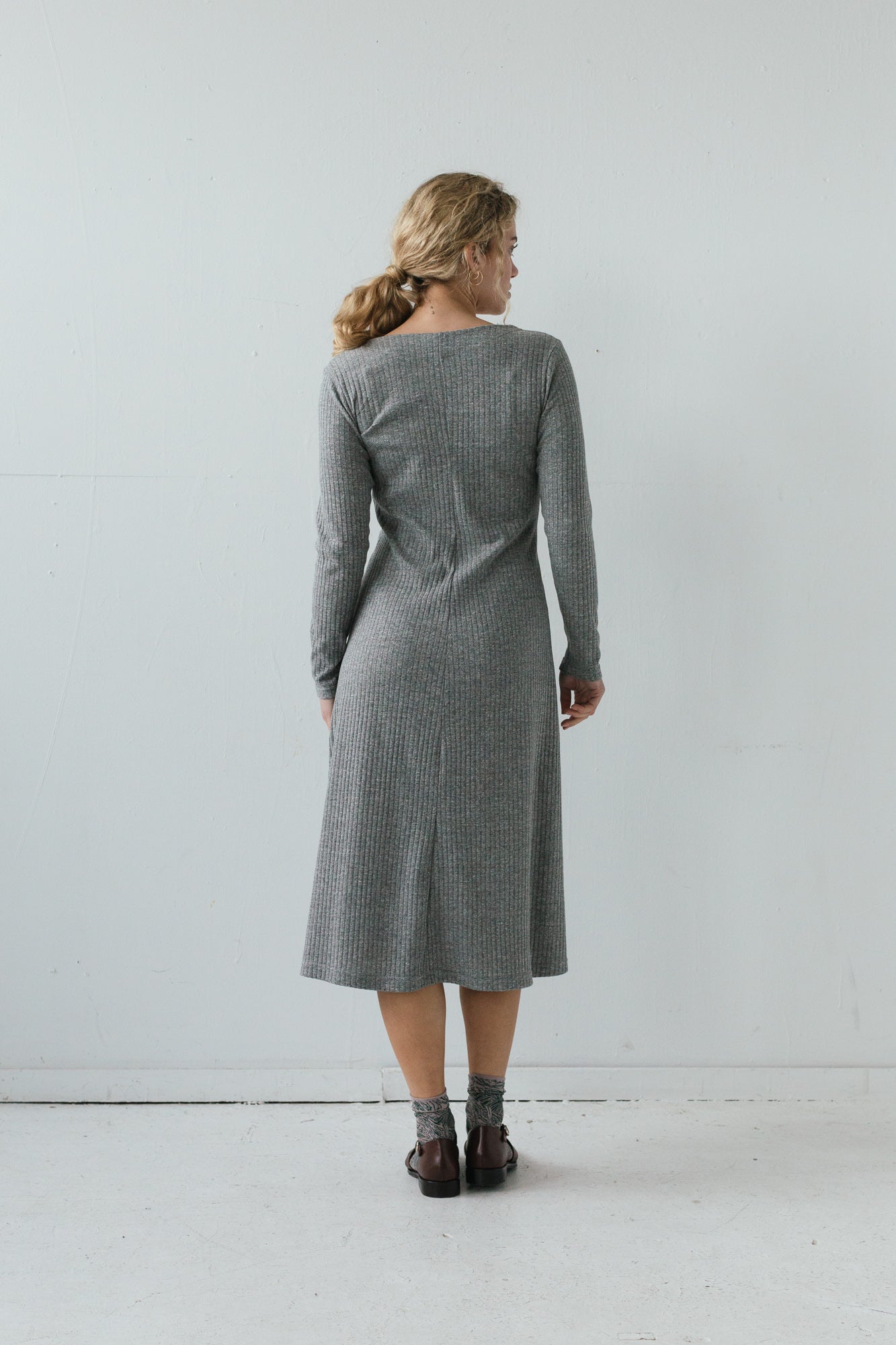 Nori Dress in Heather Gray Rib