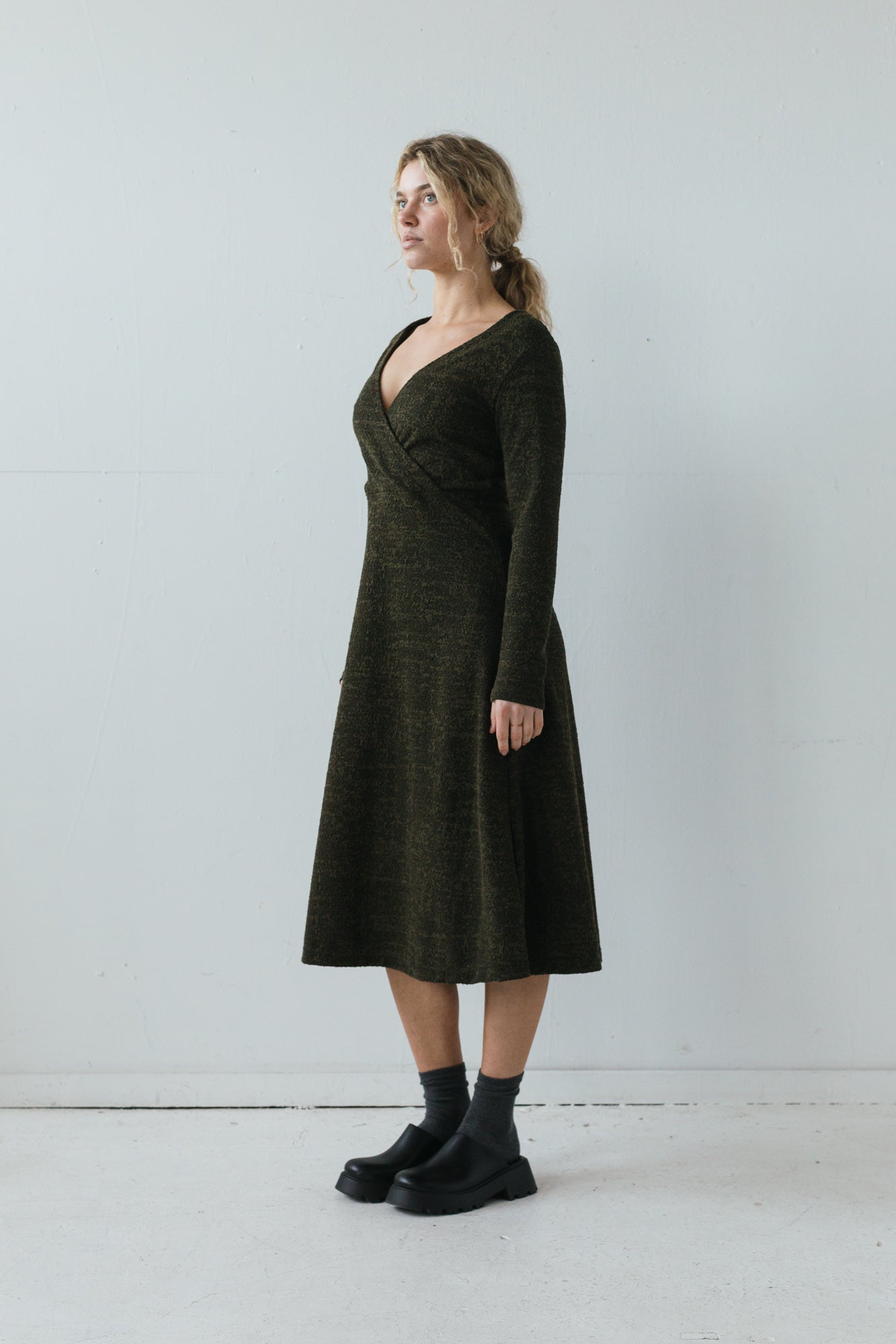 SAMPLE SALE - Nori Dress in Moss Marl