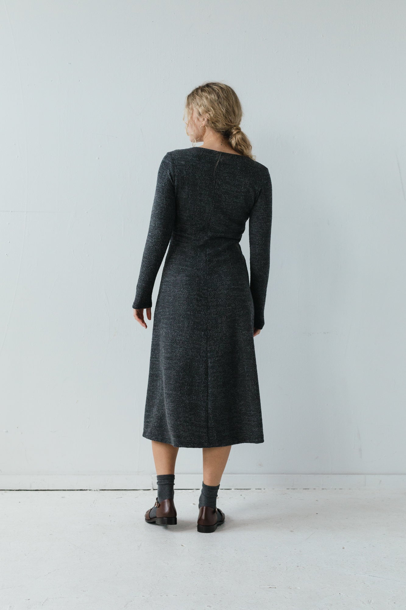 Nori Dress in Charcoal Marl