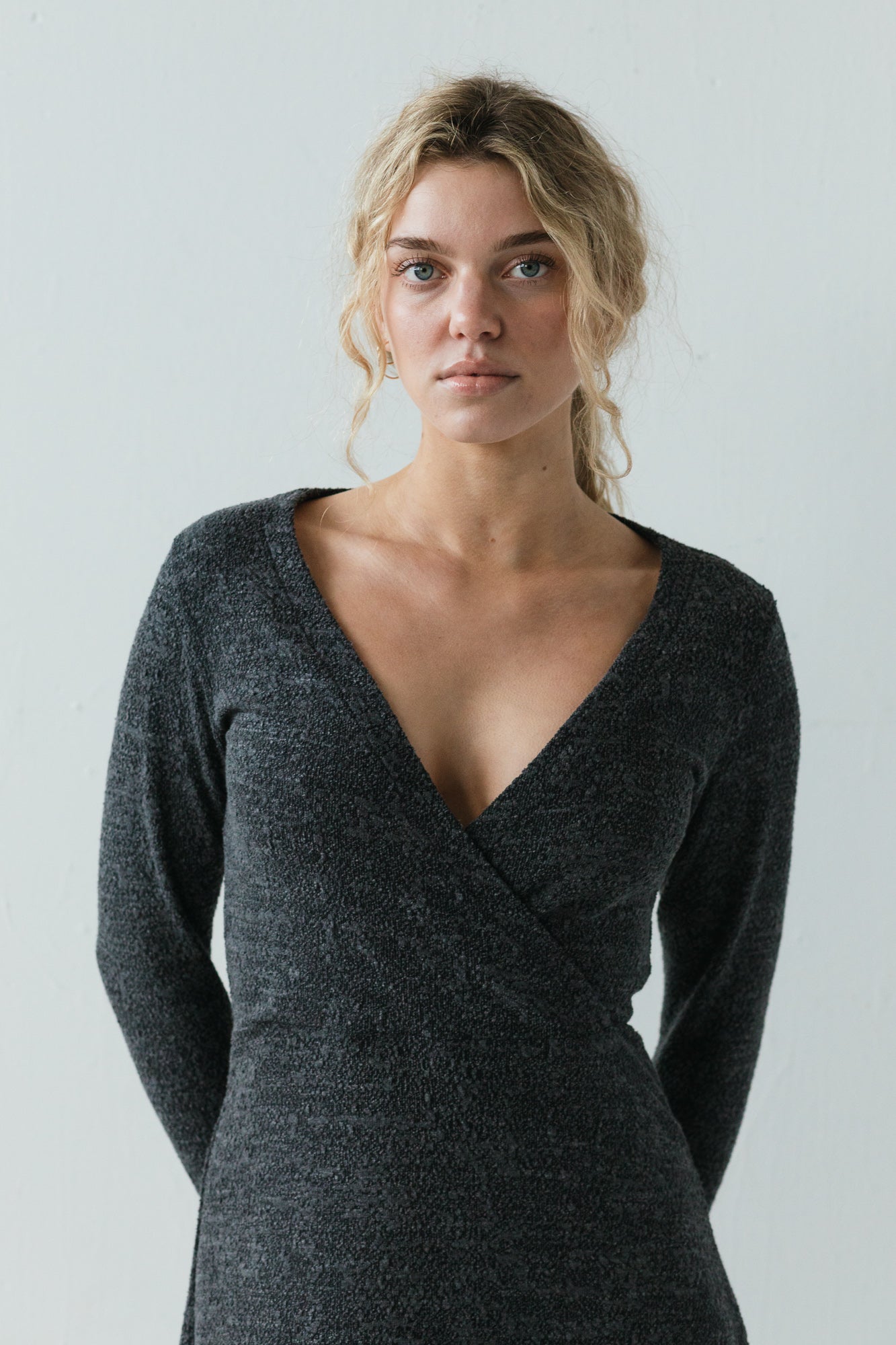 Nori Dress in Charcoal Marl