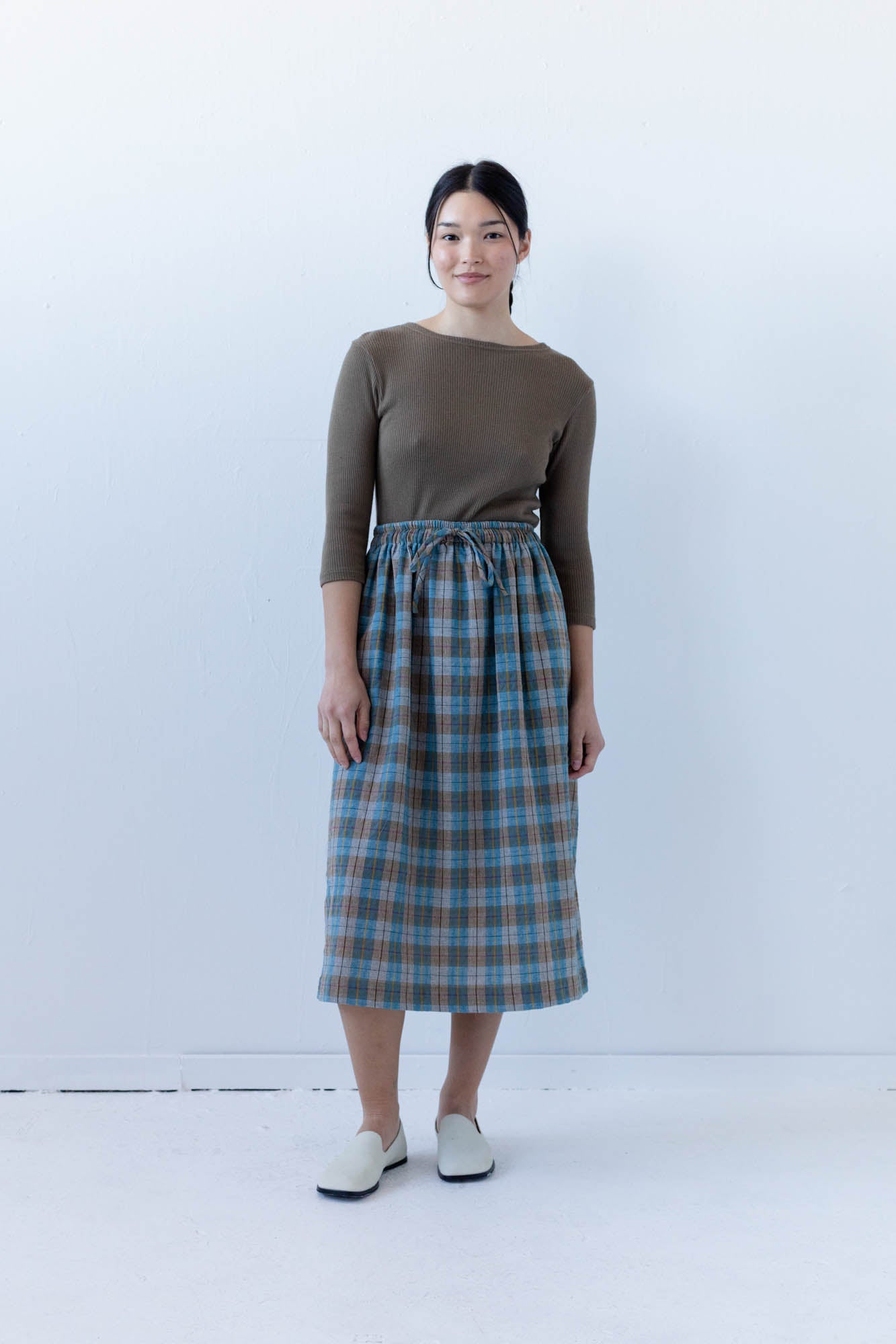 Isla Skirt in Teal Plaid