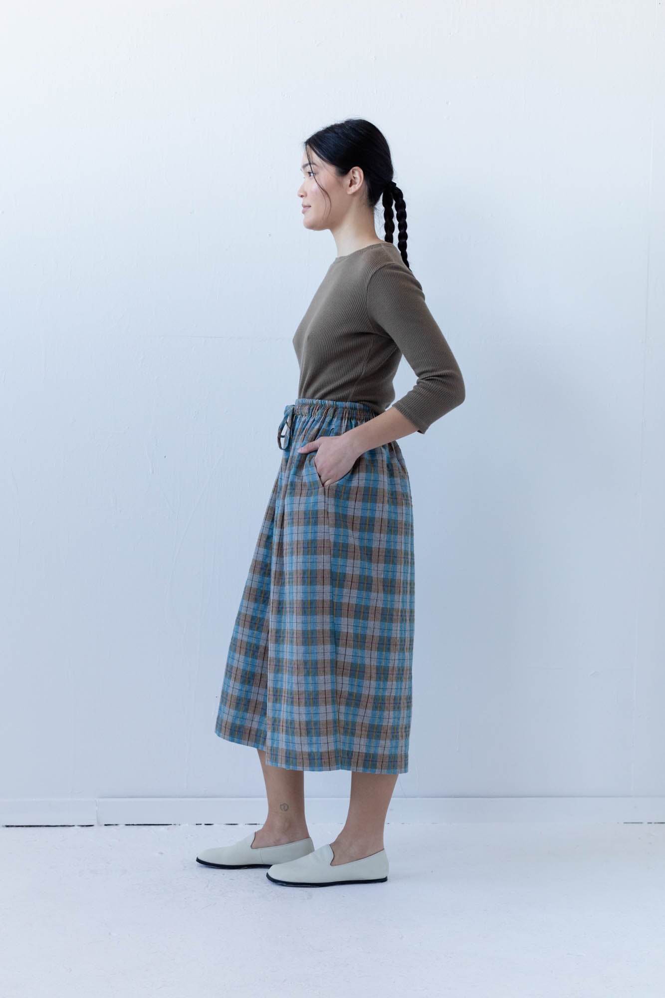 Isla Skirt in Teal Plaid