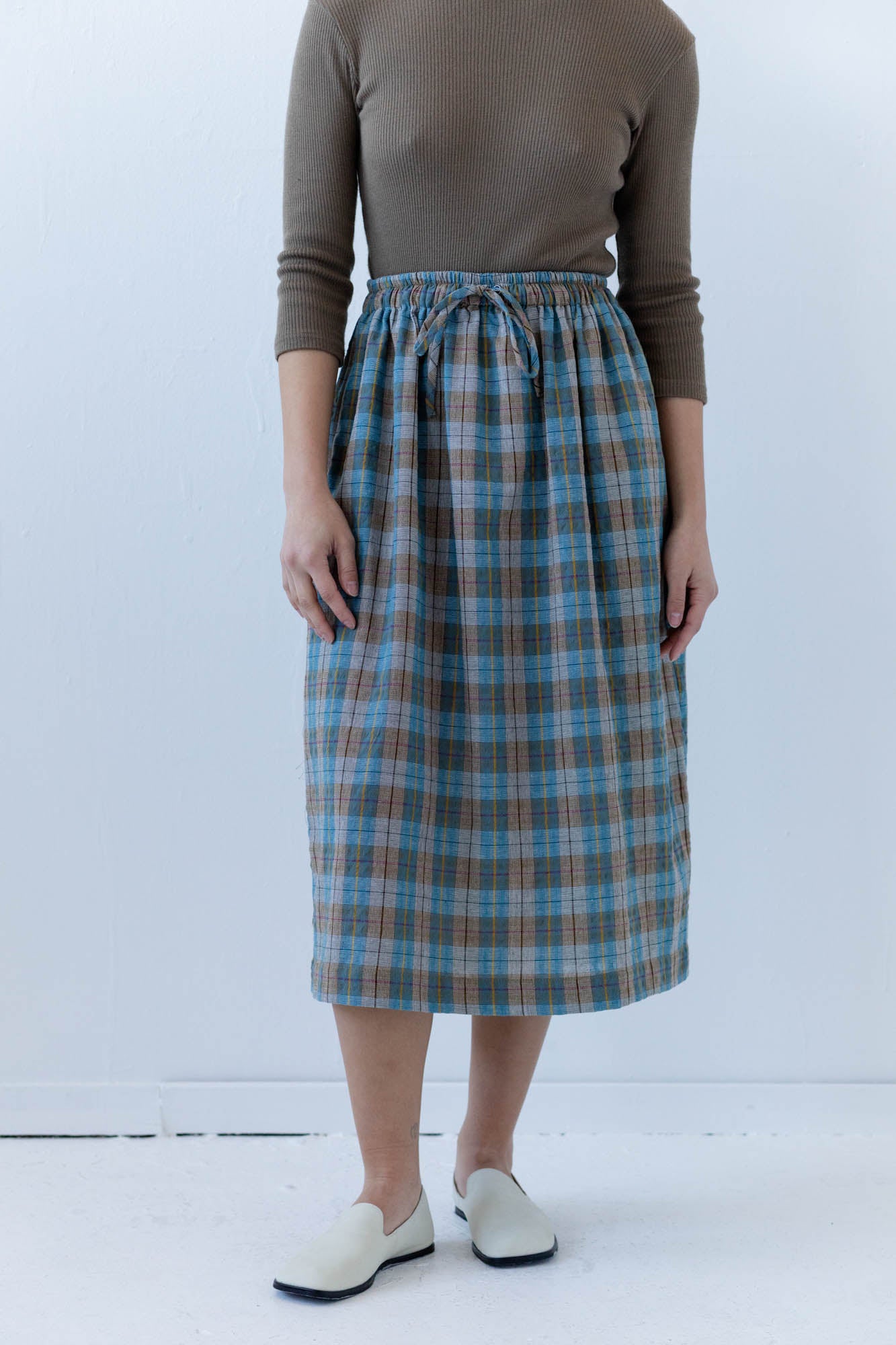 Isla Skirt in Teal Plaid