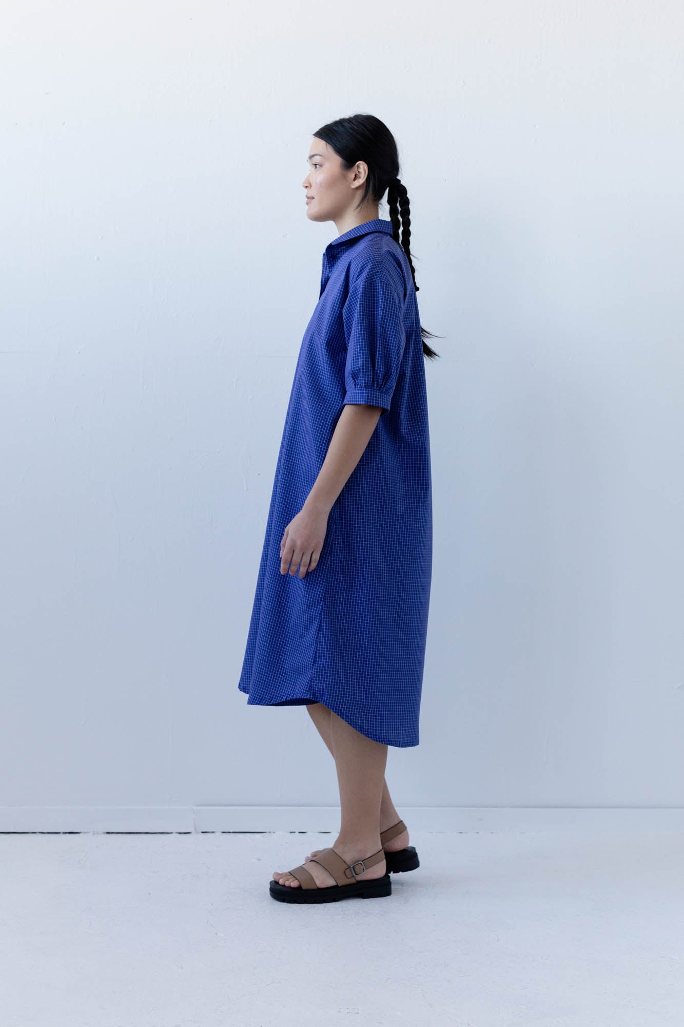 Arden Shirtdress in Blueberry Tattersall