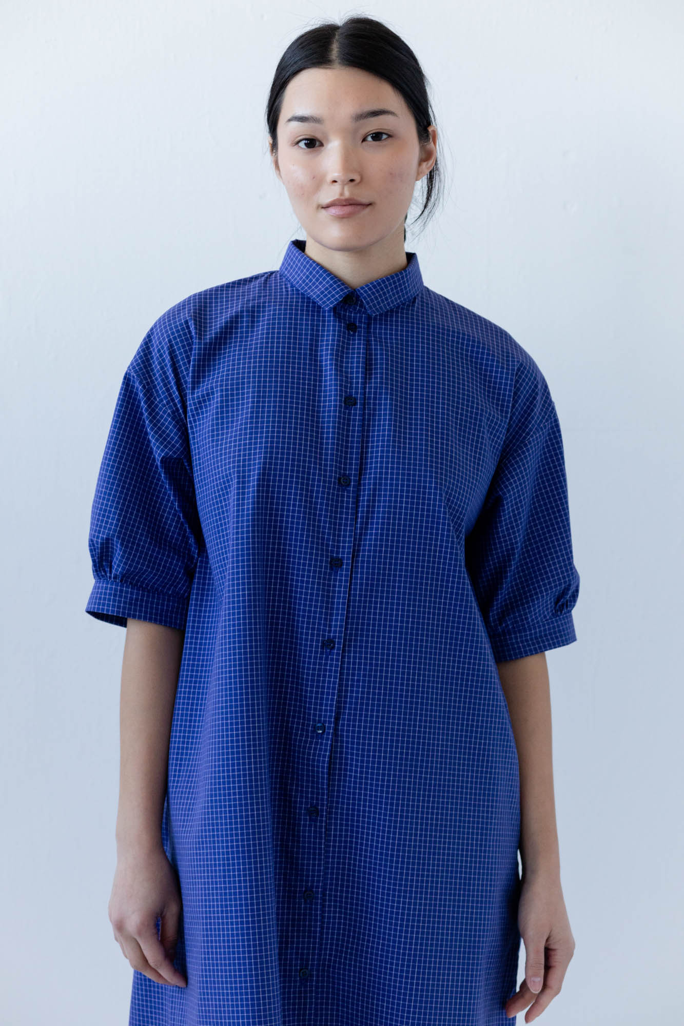 Arden Shirtdress in Blueberry Tattersall