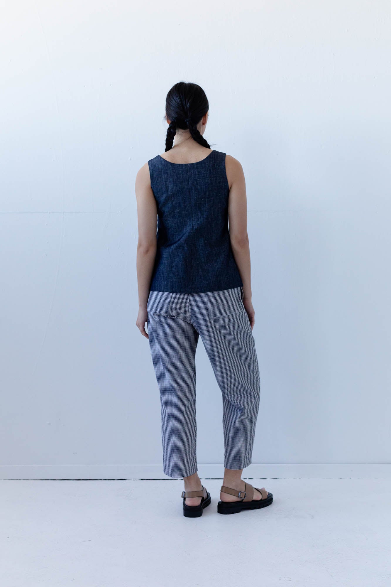 Katya Top in Linen Denim