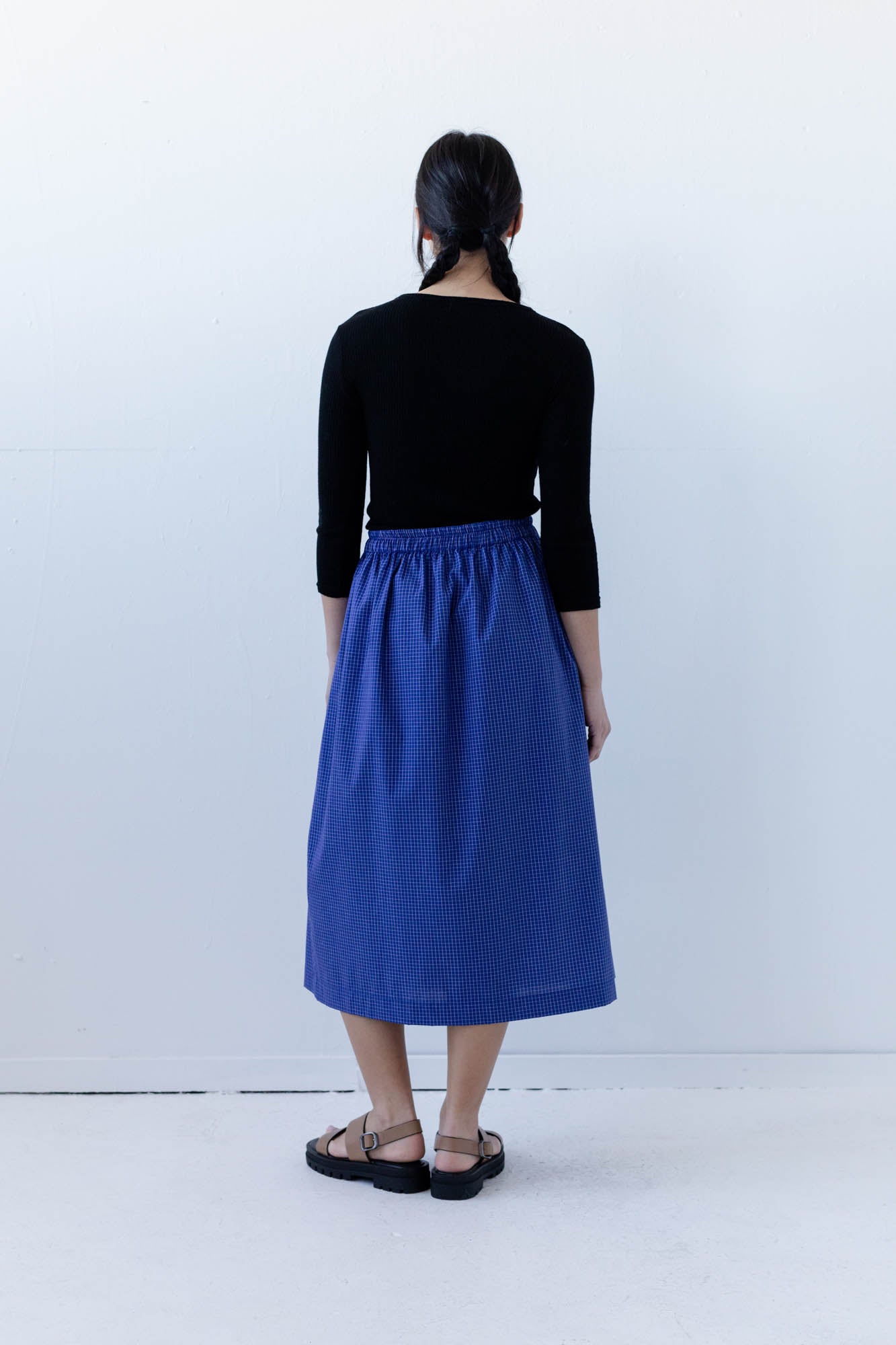 Isla Skirt in Blueberry Tattersall