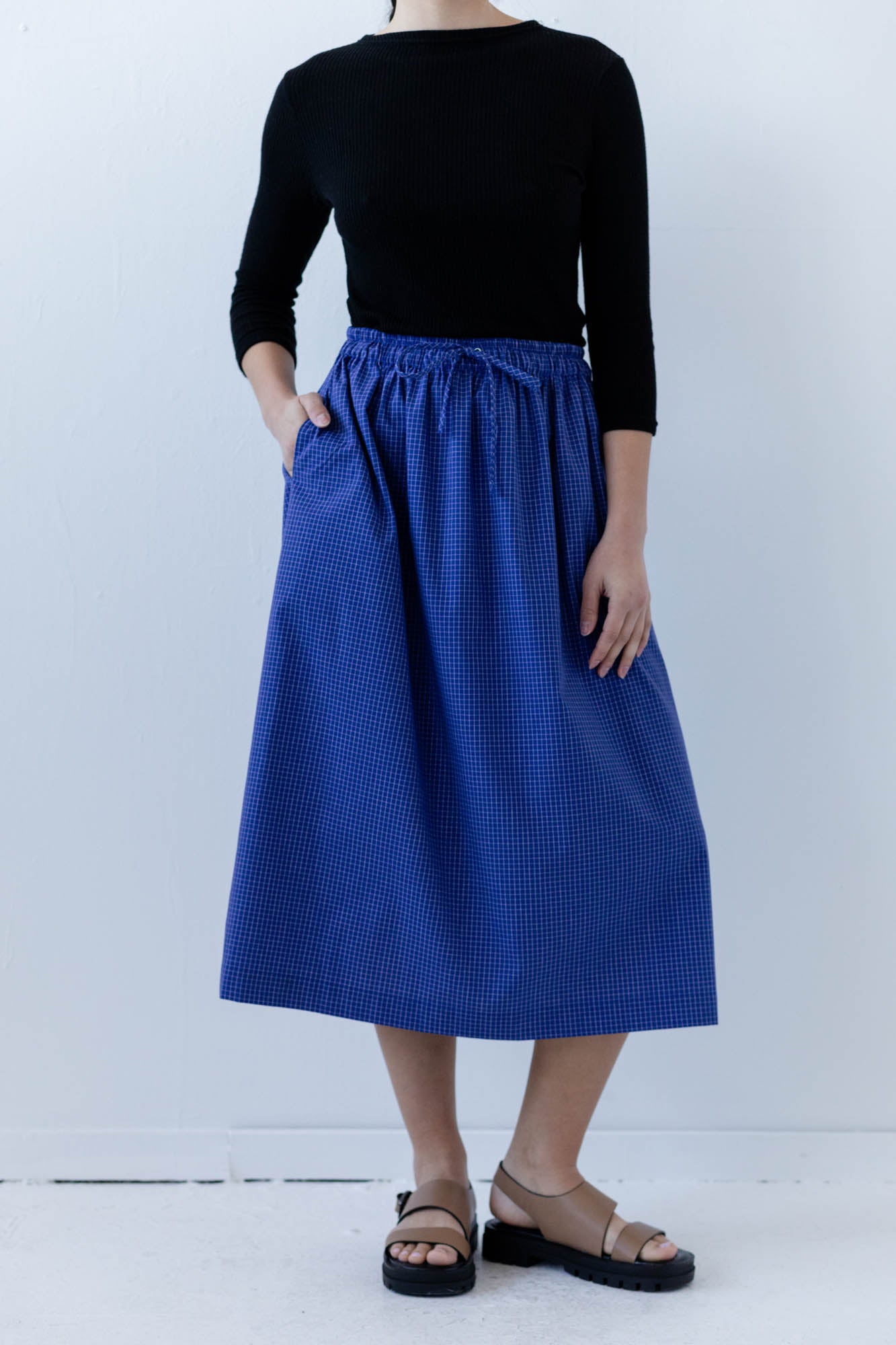 Isla Skirt in Blueberry Tattersall