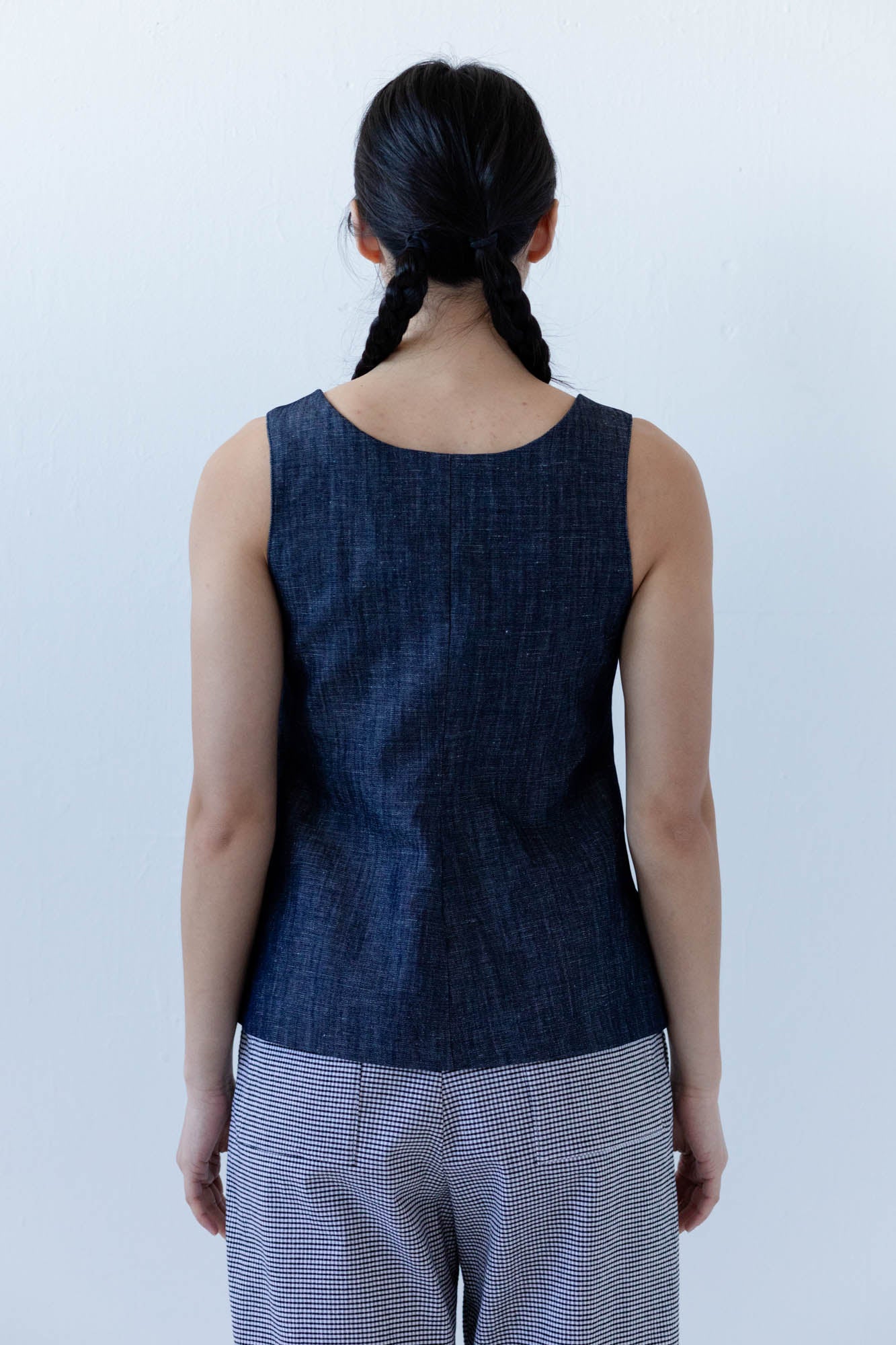 Katya Top in Linen Denim